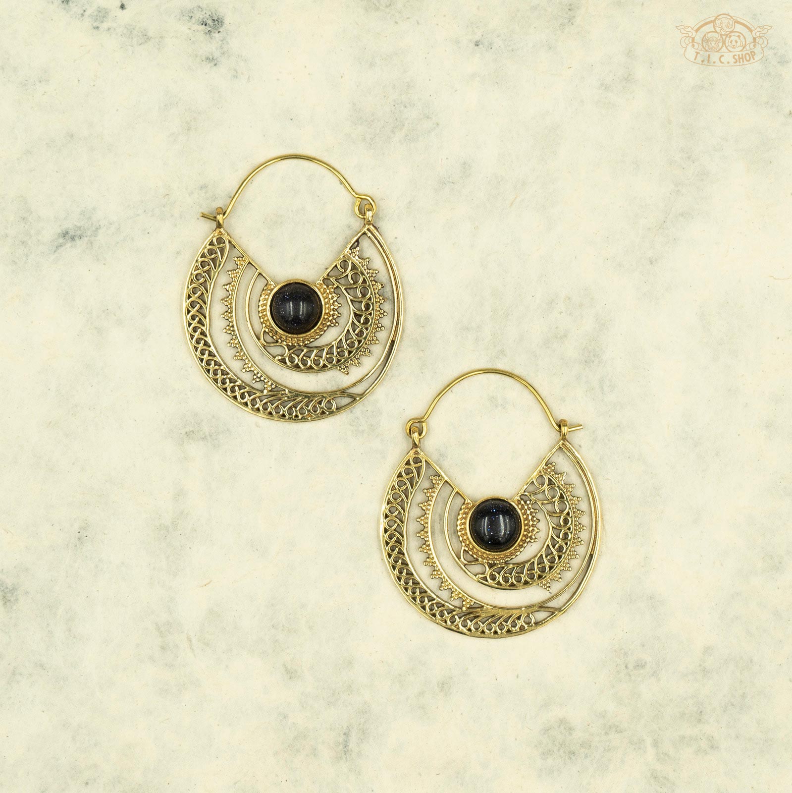 Spiral Indian Style Hoop Earrings