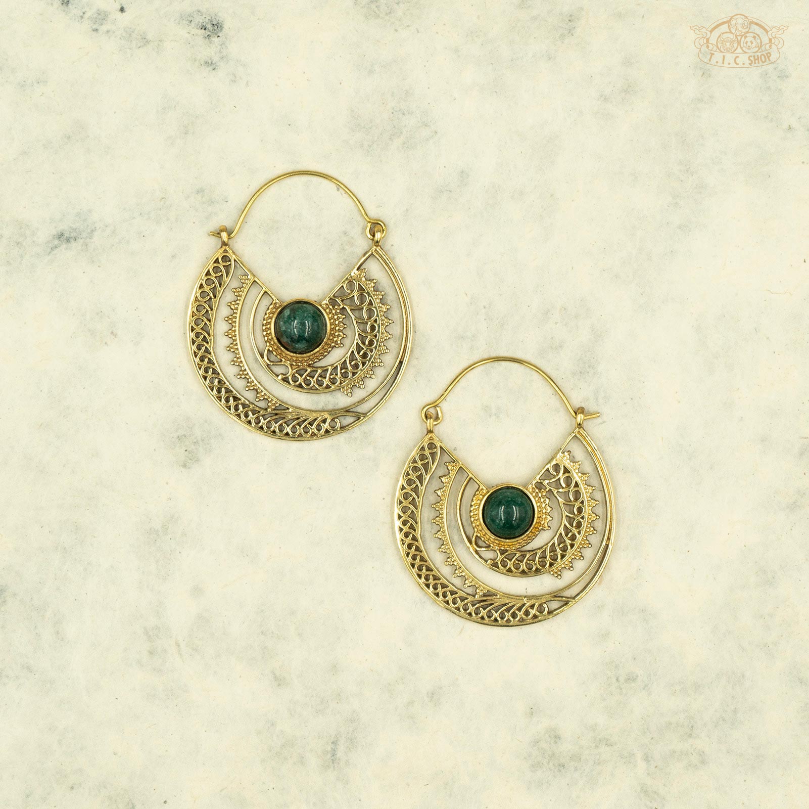 Spiral Indian Style Hoop Earrings