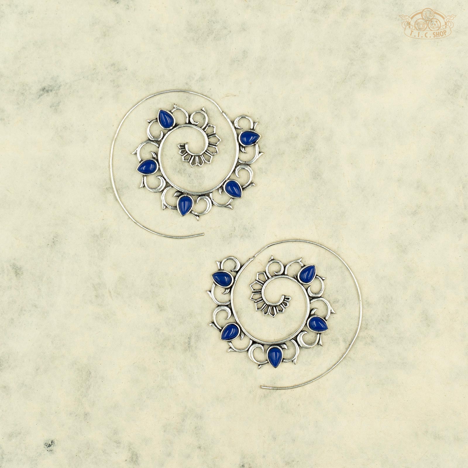 Starlight Indian Style Spiral Earrings