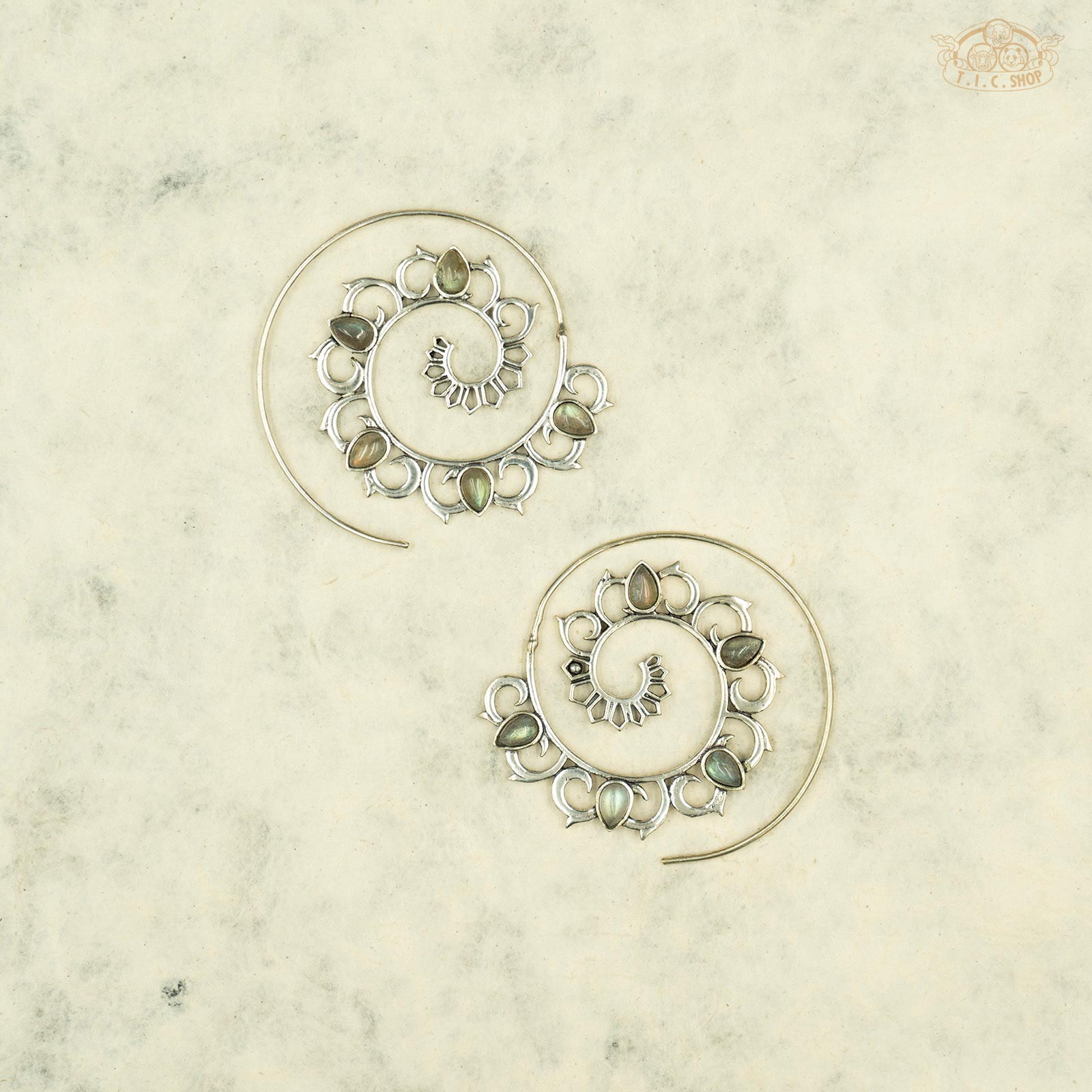 Starlight Indian Style Spiral Earrings