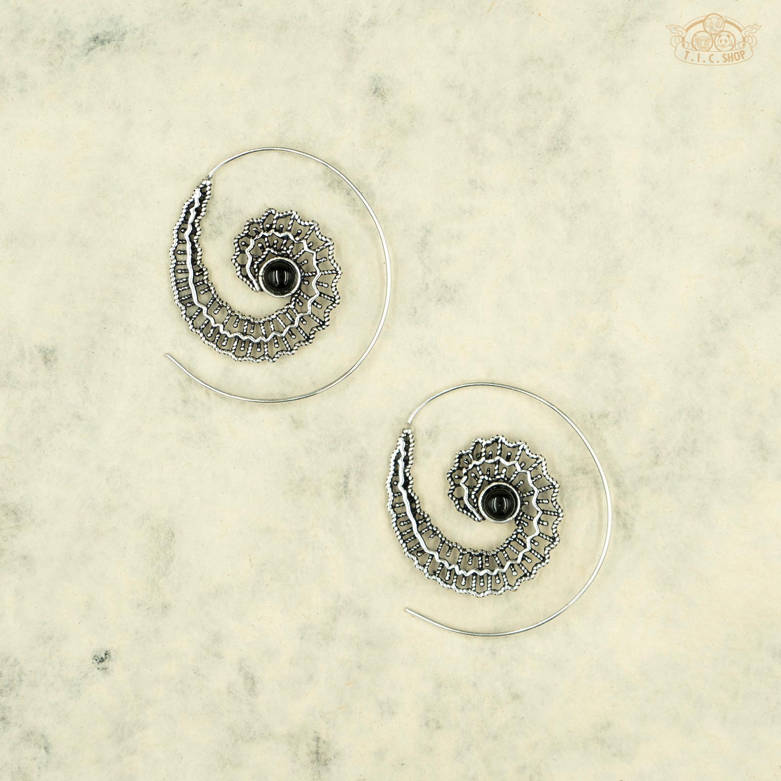 Feather Loops Indian Style Double-sided Spiral Earrings