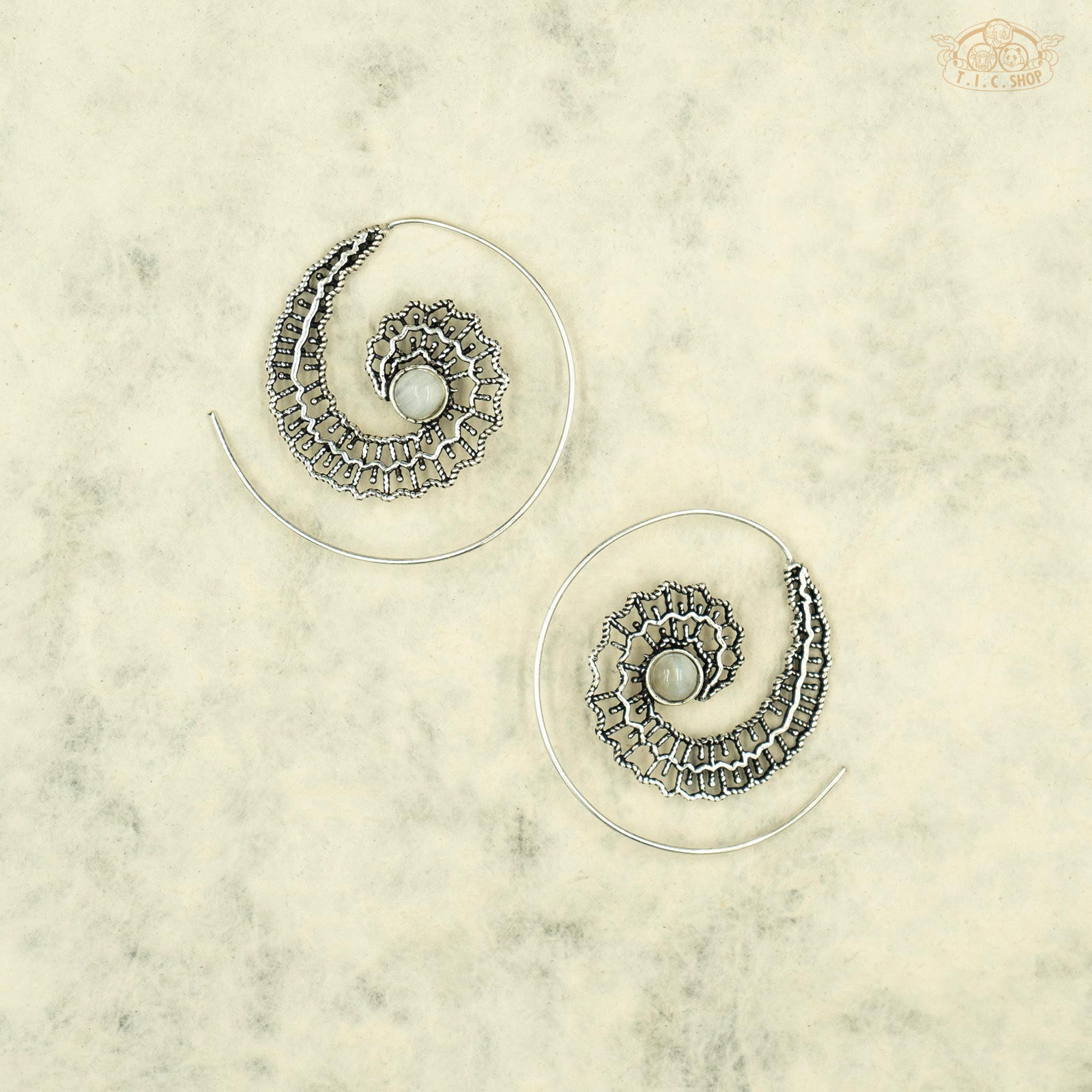 Feather Loops Indian Style Double-sided Spiral Earrings