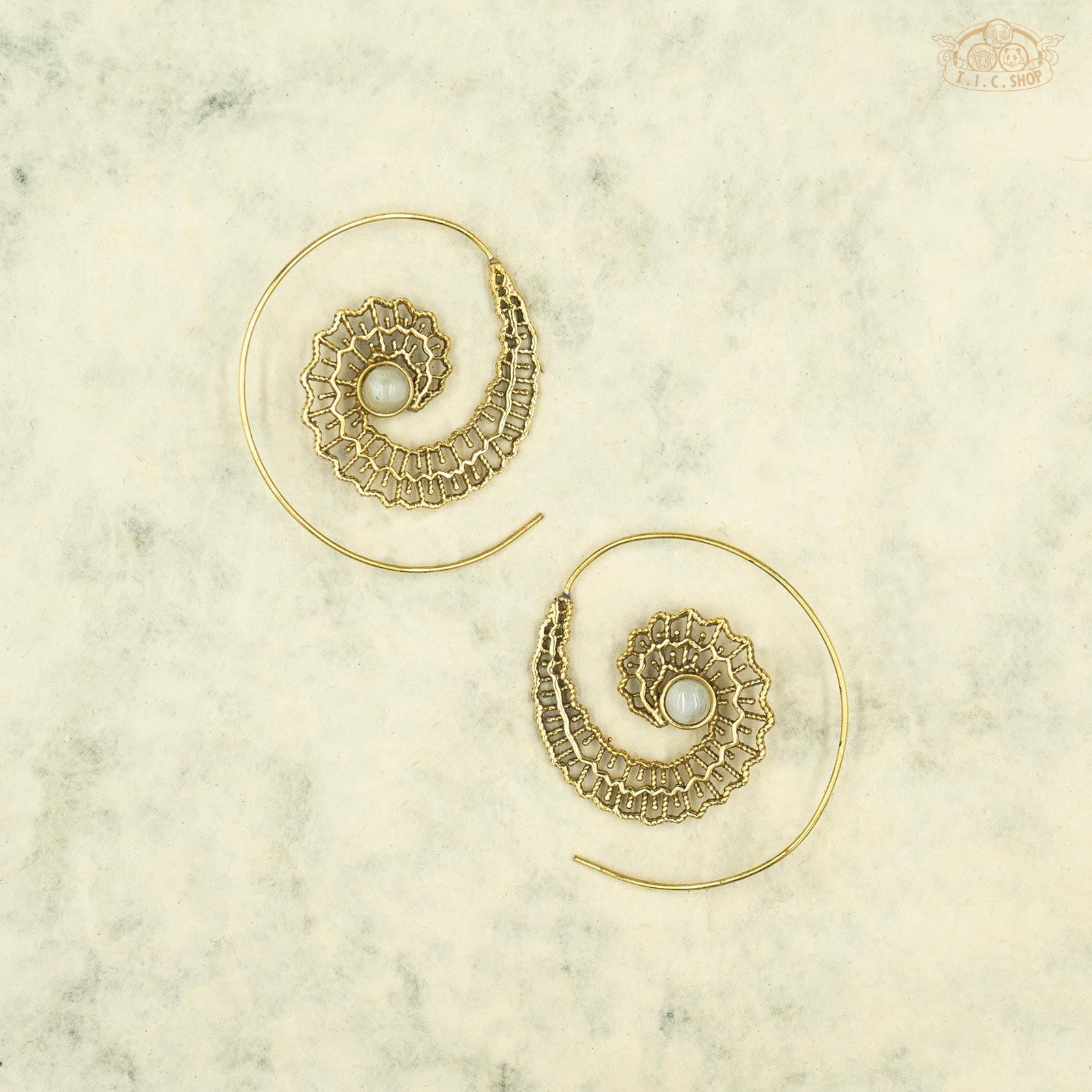 Feather Loops Indian Style Double-sided Spiral Earrings