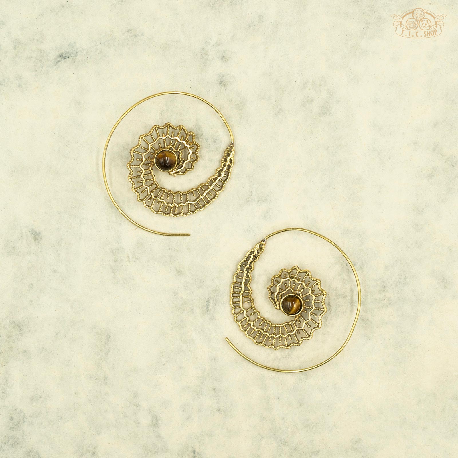 Feather Loops Indian Style Double-sided Spiral Earrings