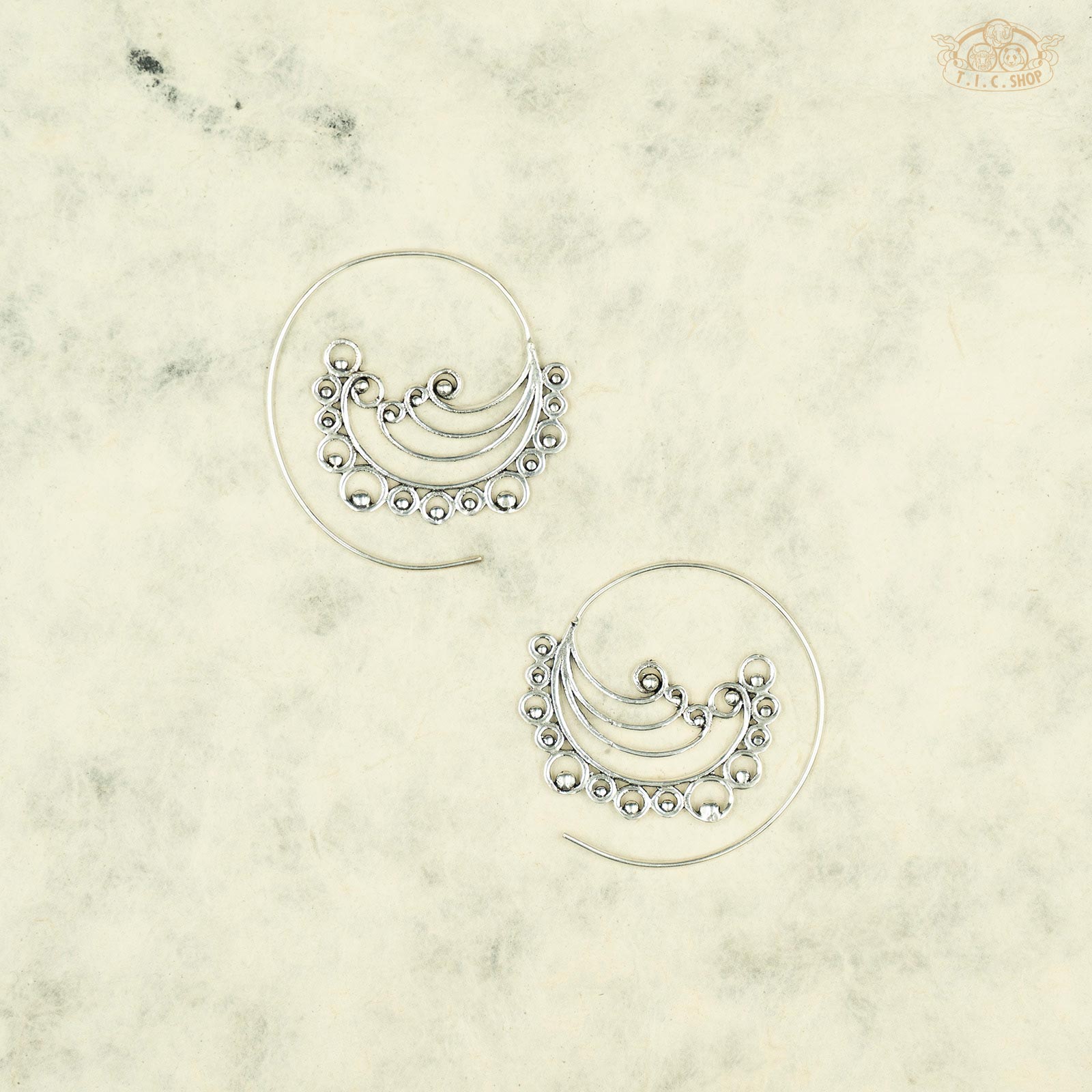 Waves Indian Style Spiral Earrings