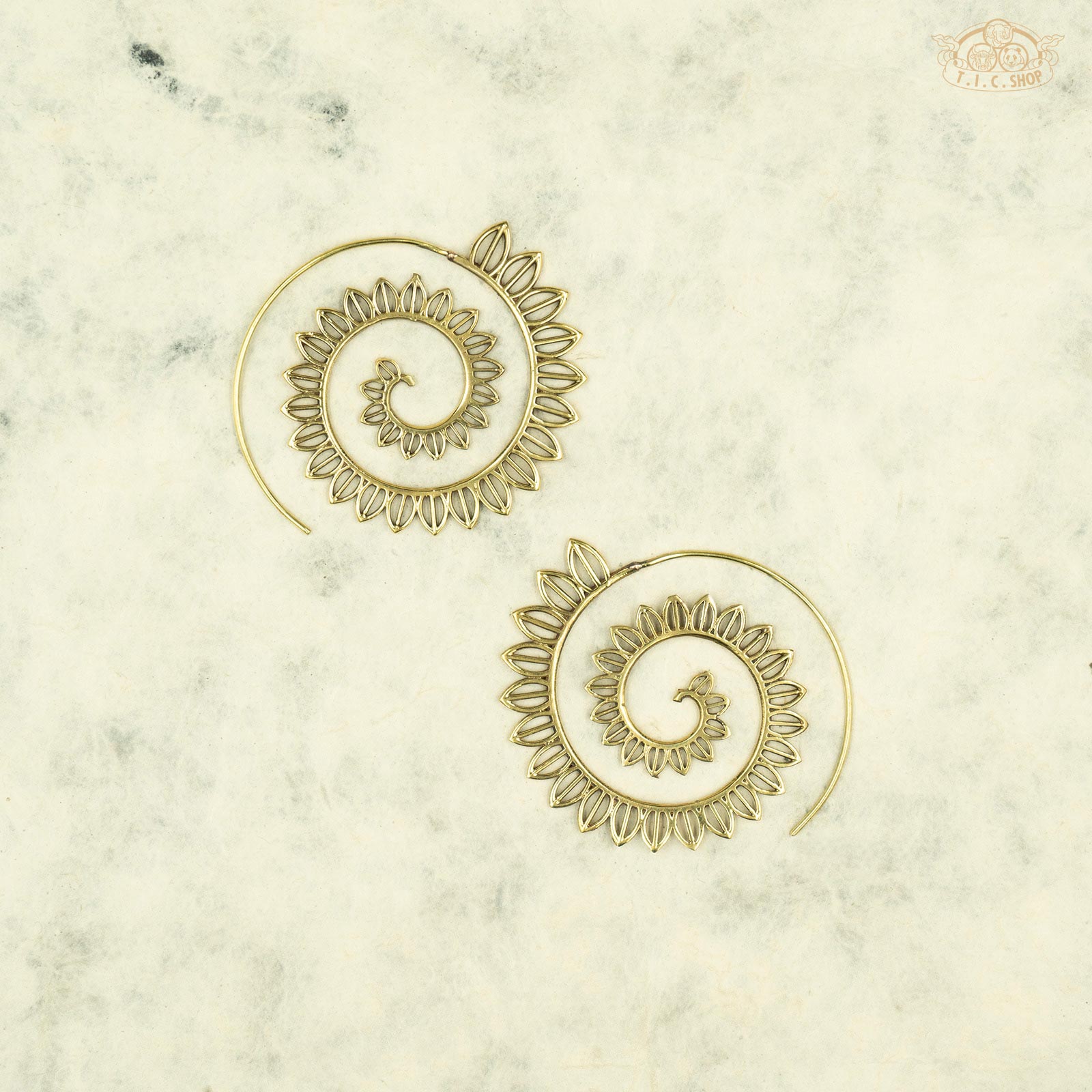 Leaf Indian Style Spiral Earrings