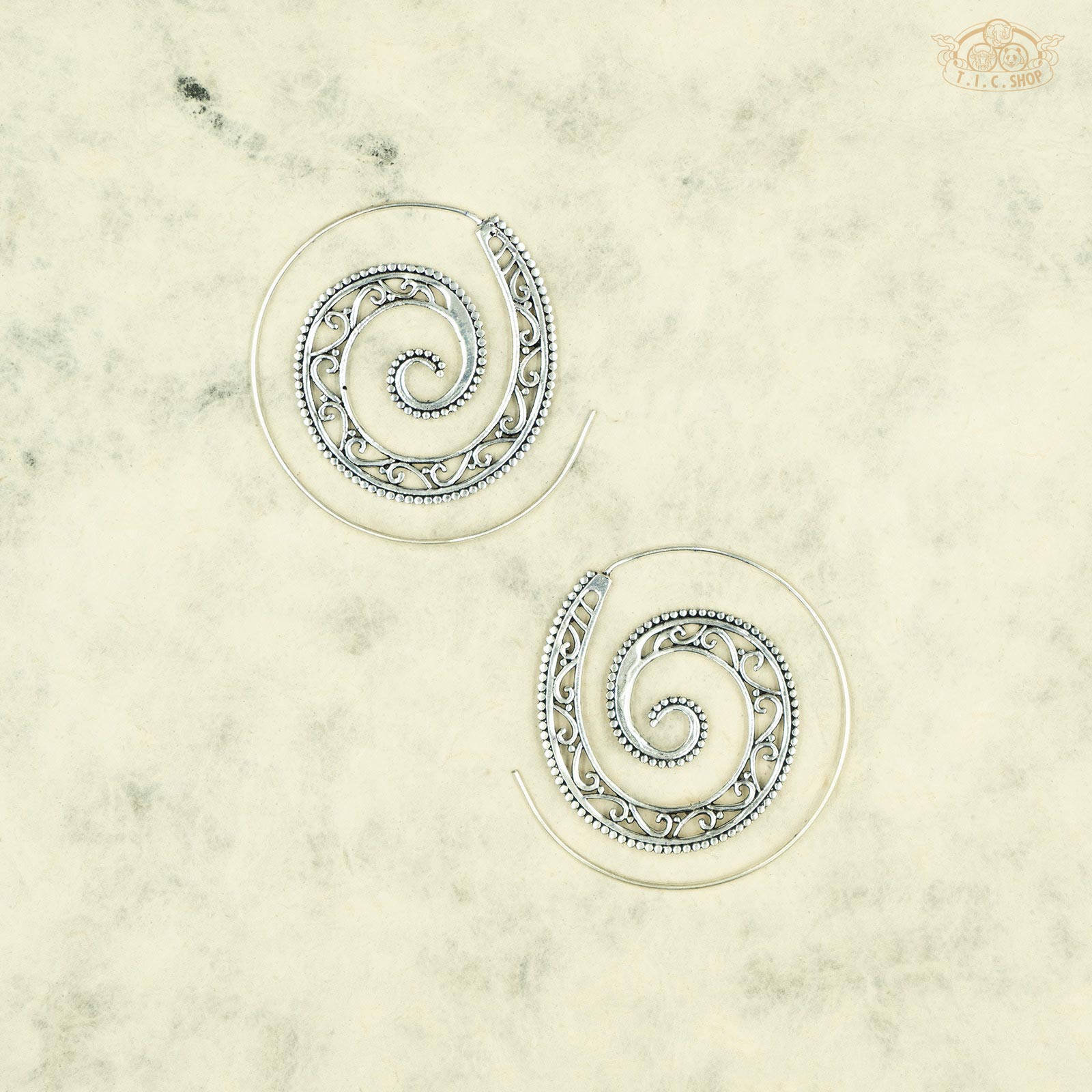Mandala Indian Style Spiral Earrings