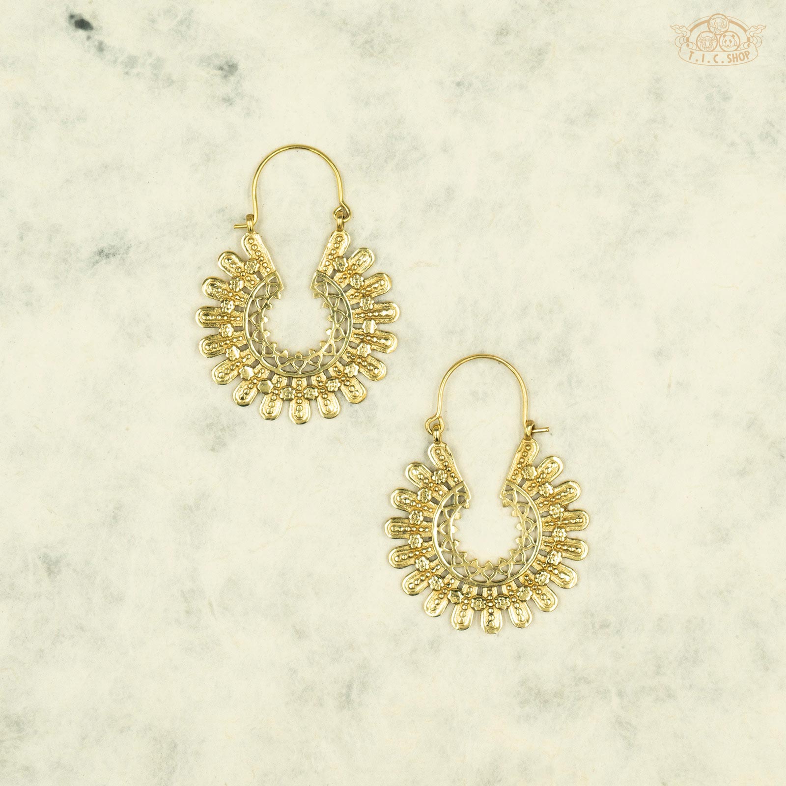 Sunshine Indian Style Hoop Earrings