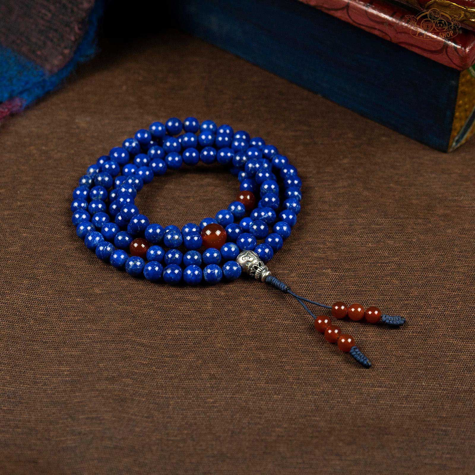 Lapis Lazuli 8mm 108 Beads Prayer Mala with S925 Guru Bead