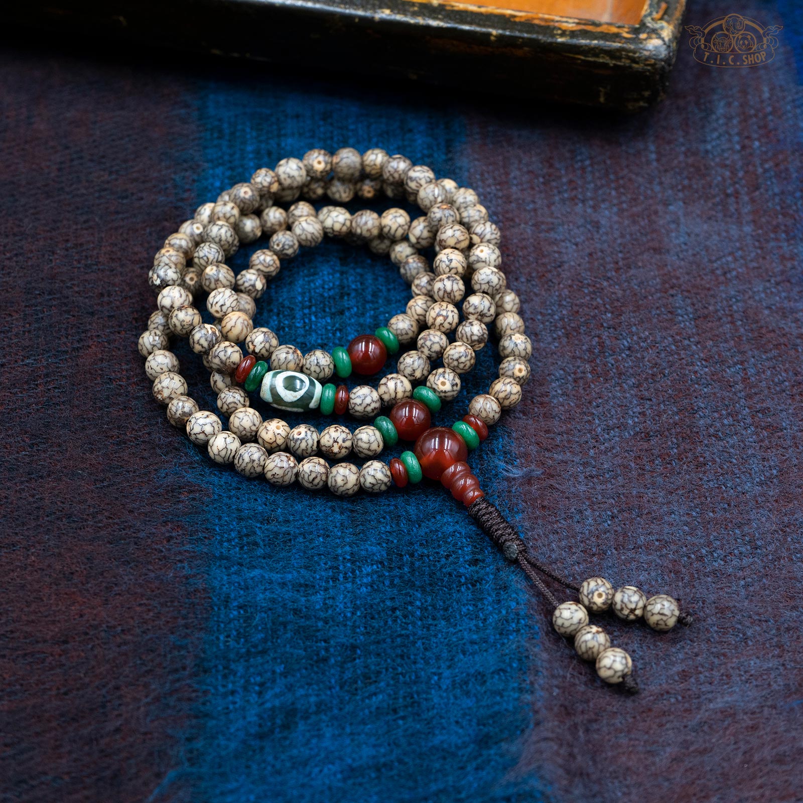 Silver Lines Bodhi Seeds 6mm 108-Bead Traditional Prayer Mala