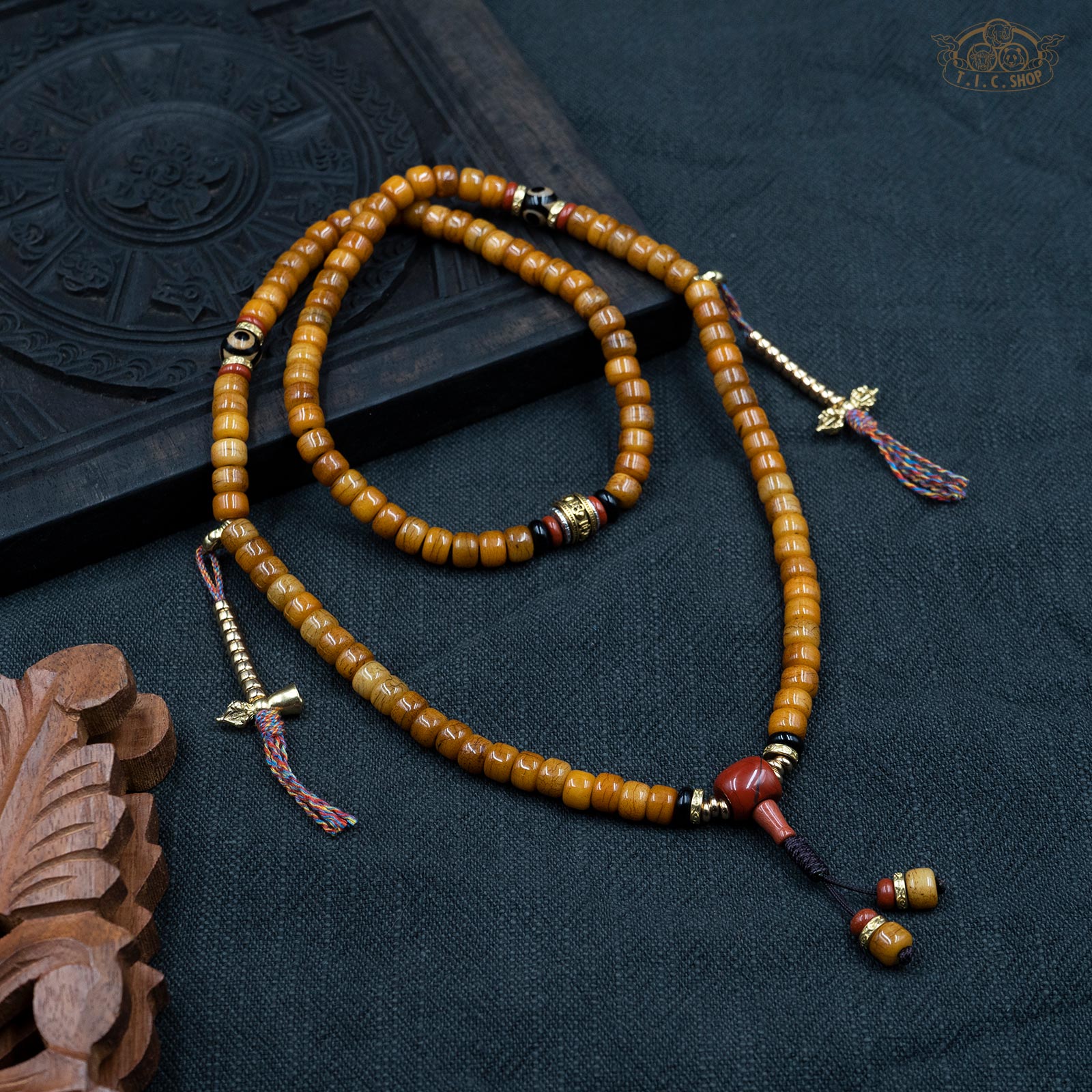 Yak Bone 8mm 108-Bead Traditional Prayer Mala