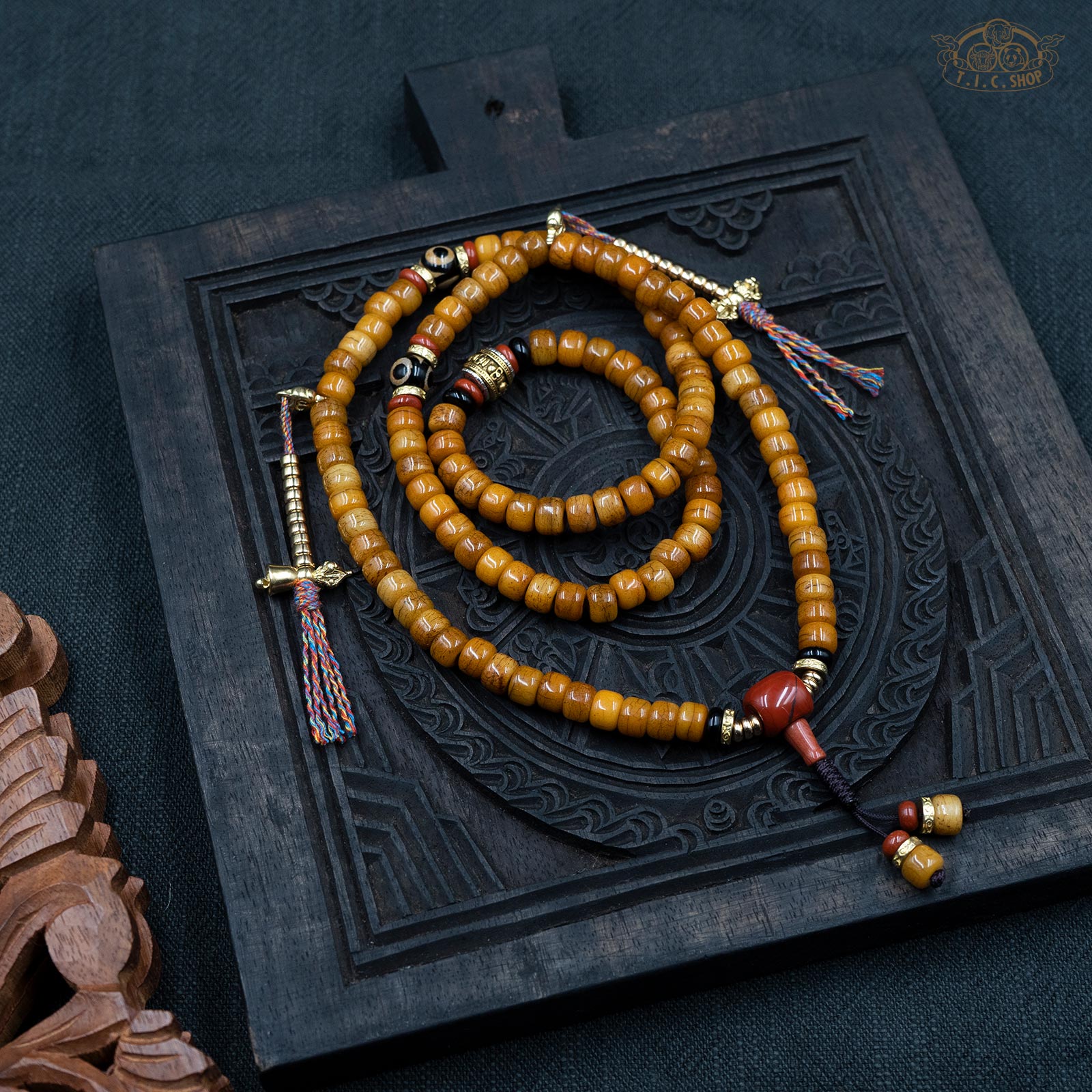 Yak Bone 8mm 108-Bead Traditional Prayer Mala