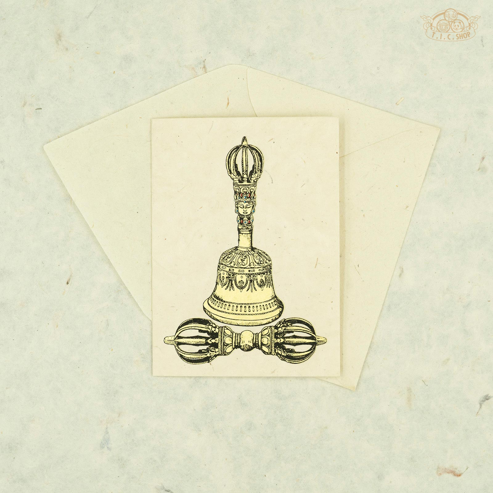 Vajra and Bell Handmade Himalayan Paper Greeting Card
