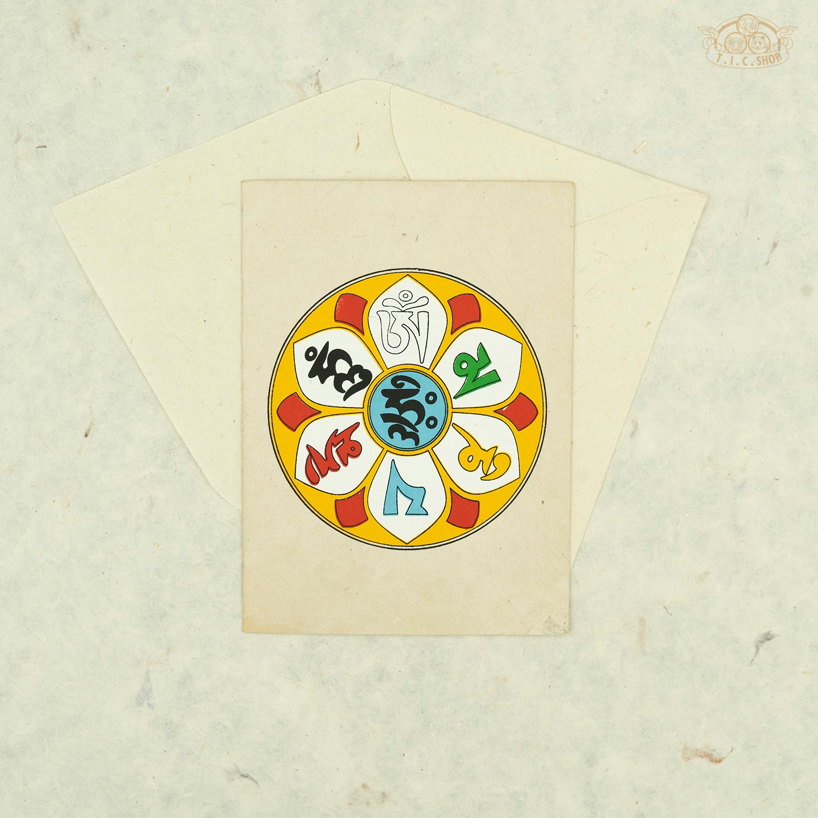 Om Mani Padme Hum Lotus Himalayan Paper Greeting Card