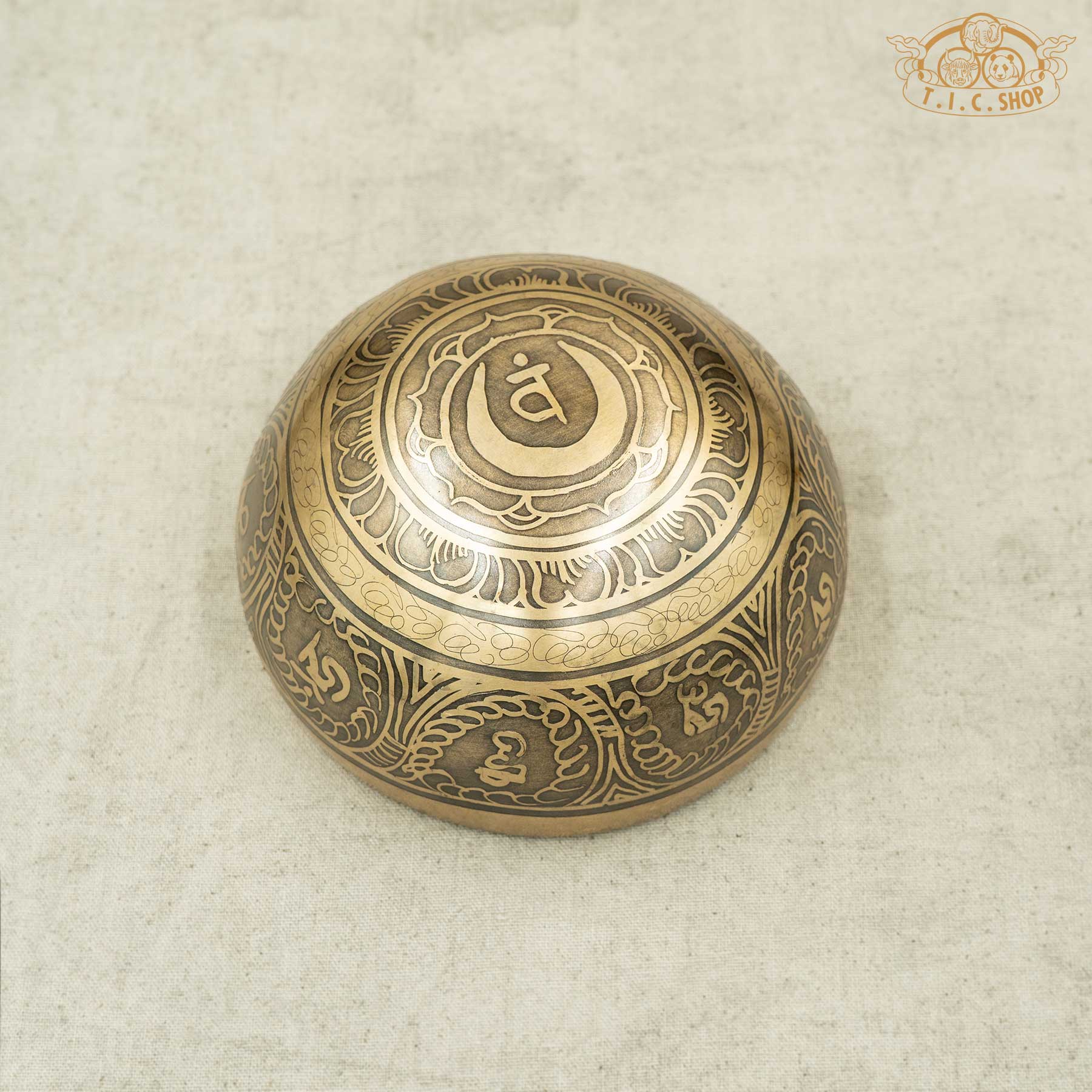 Bottom View of Buddha Eyes Brass Singing Bowl 11.5cm