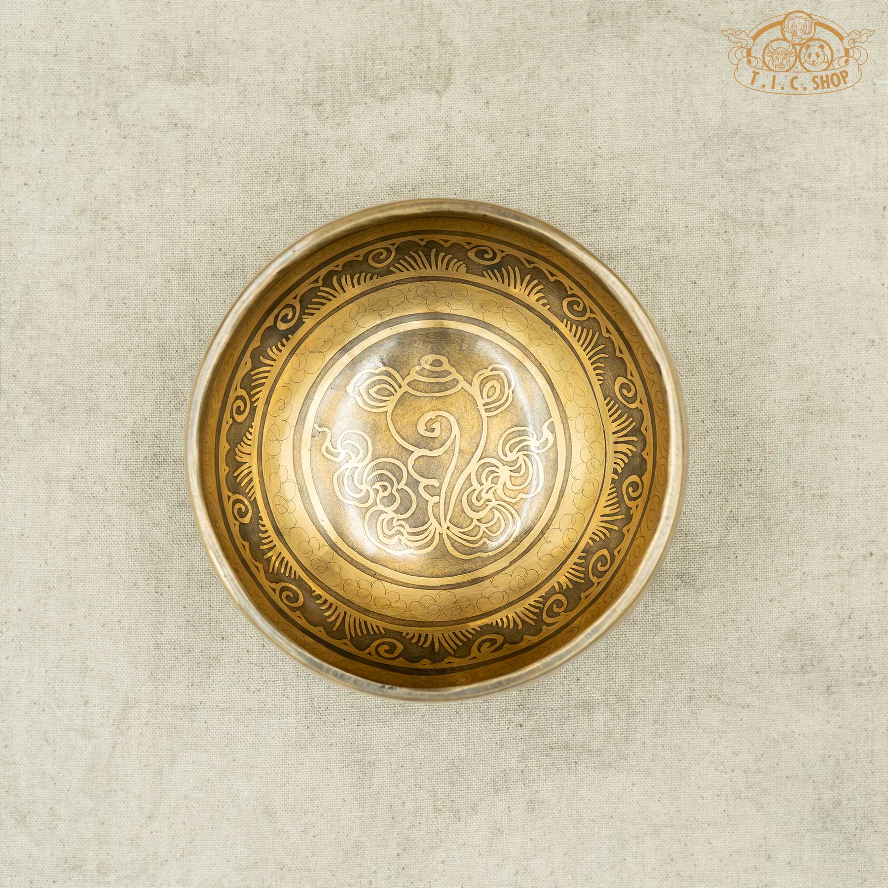 Top View of Conch Shell Brass Singing Bowl 11cm