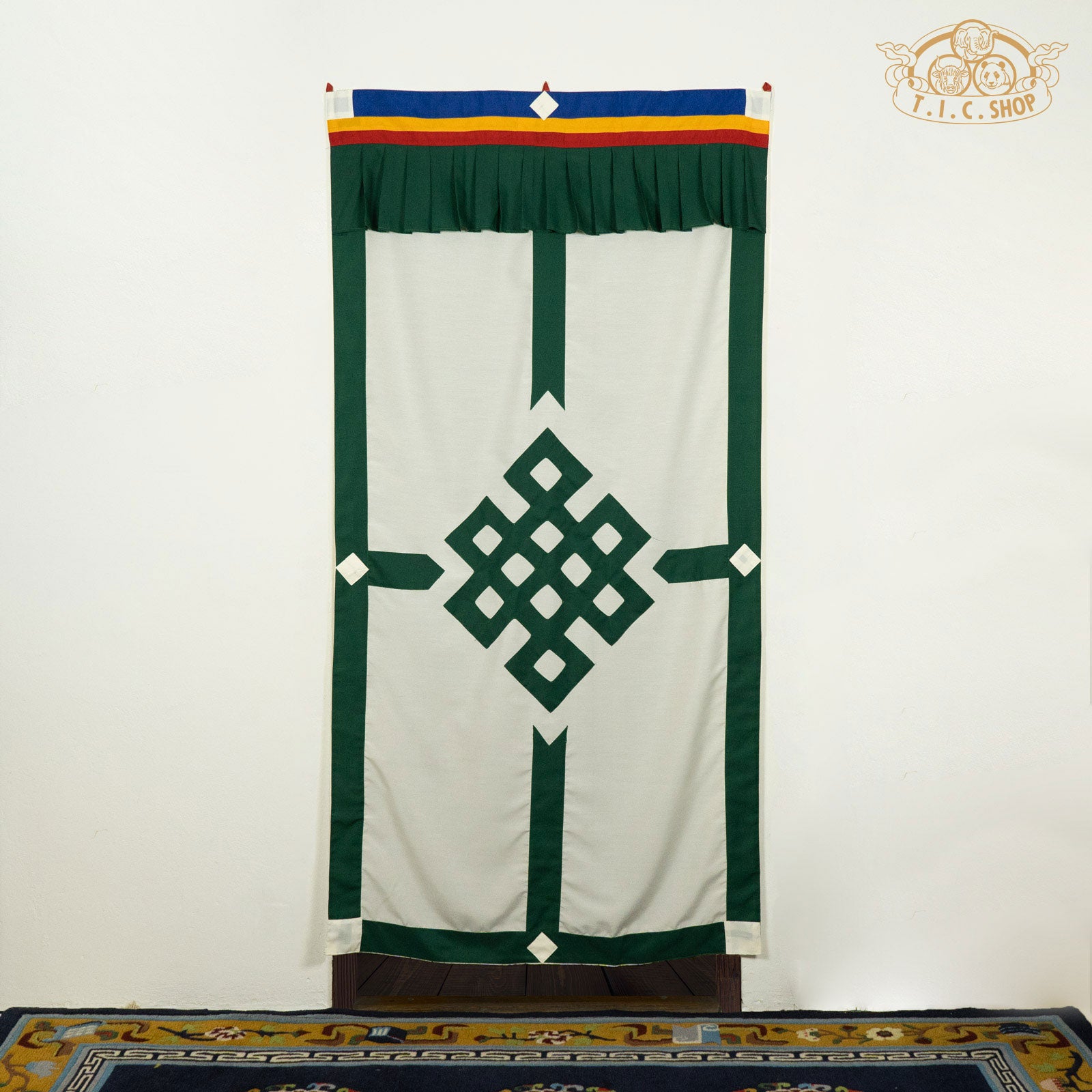Handmade Patchwork Endless Knot Symbol Door Curtain