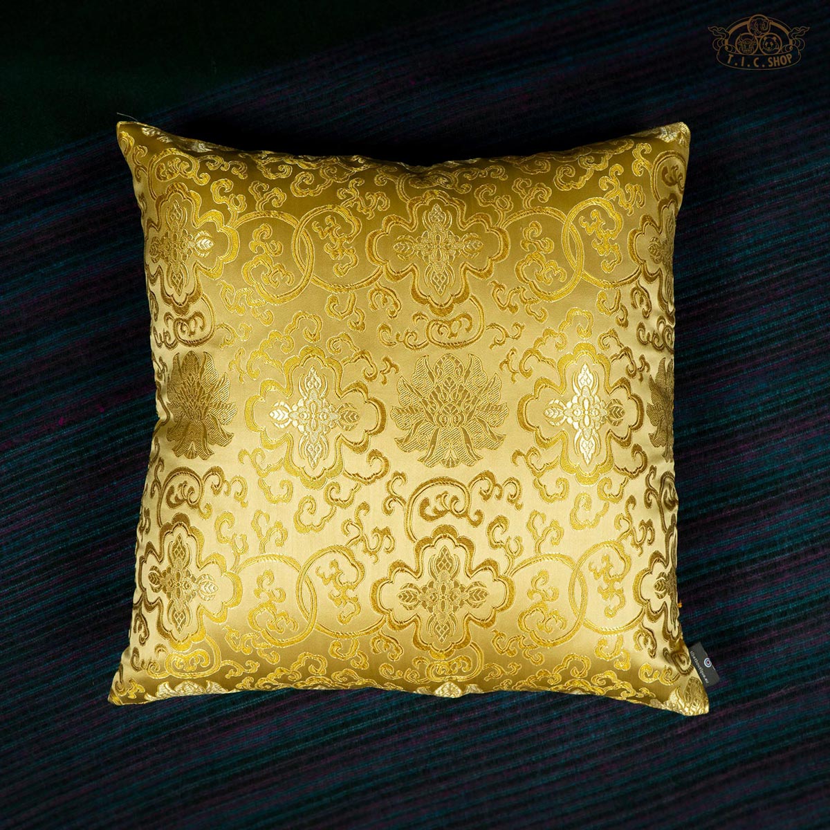 Lotus Tibetan Style Embroidered Brocade Cushion Cover/Pillow/Case