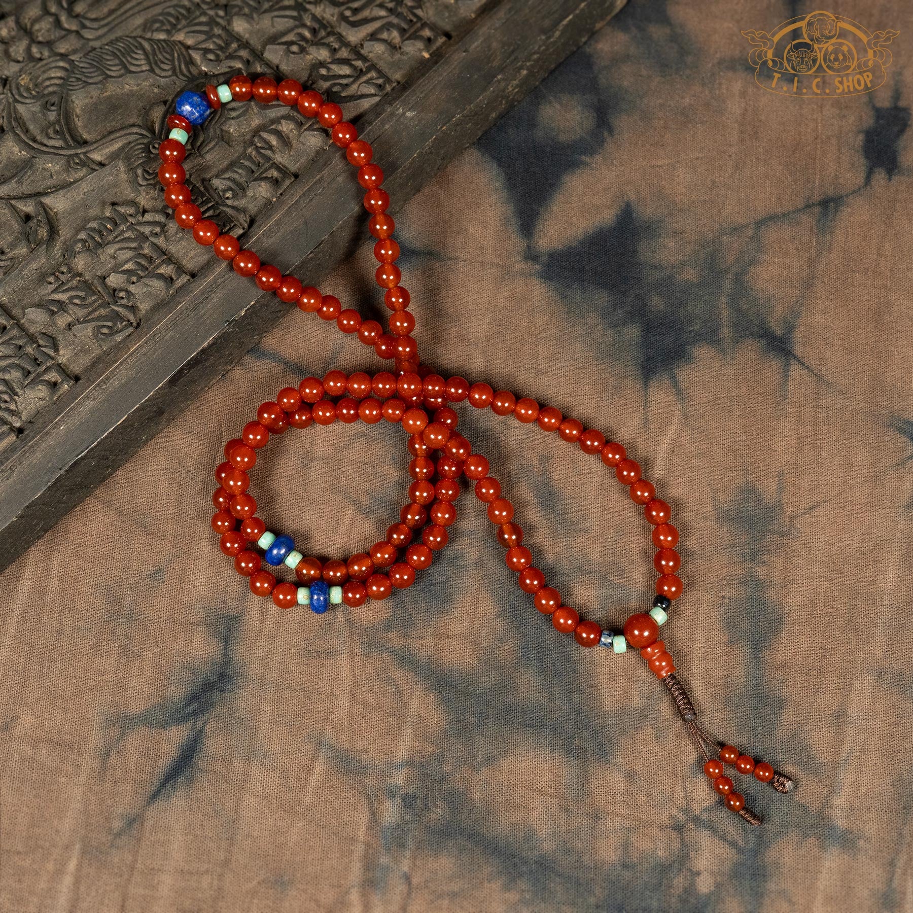 Red Agate 6mm 108-Bead Traditional Prayer Mala