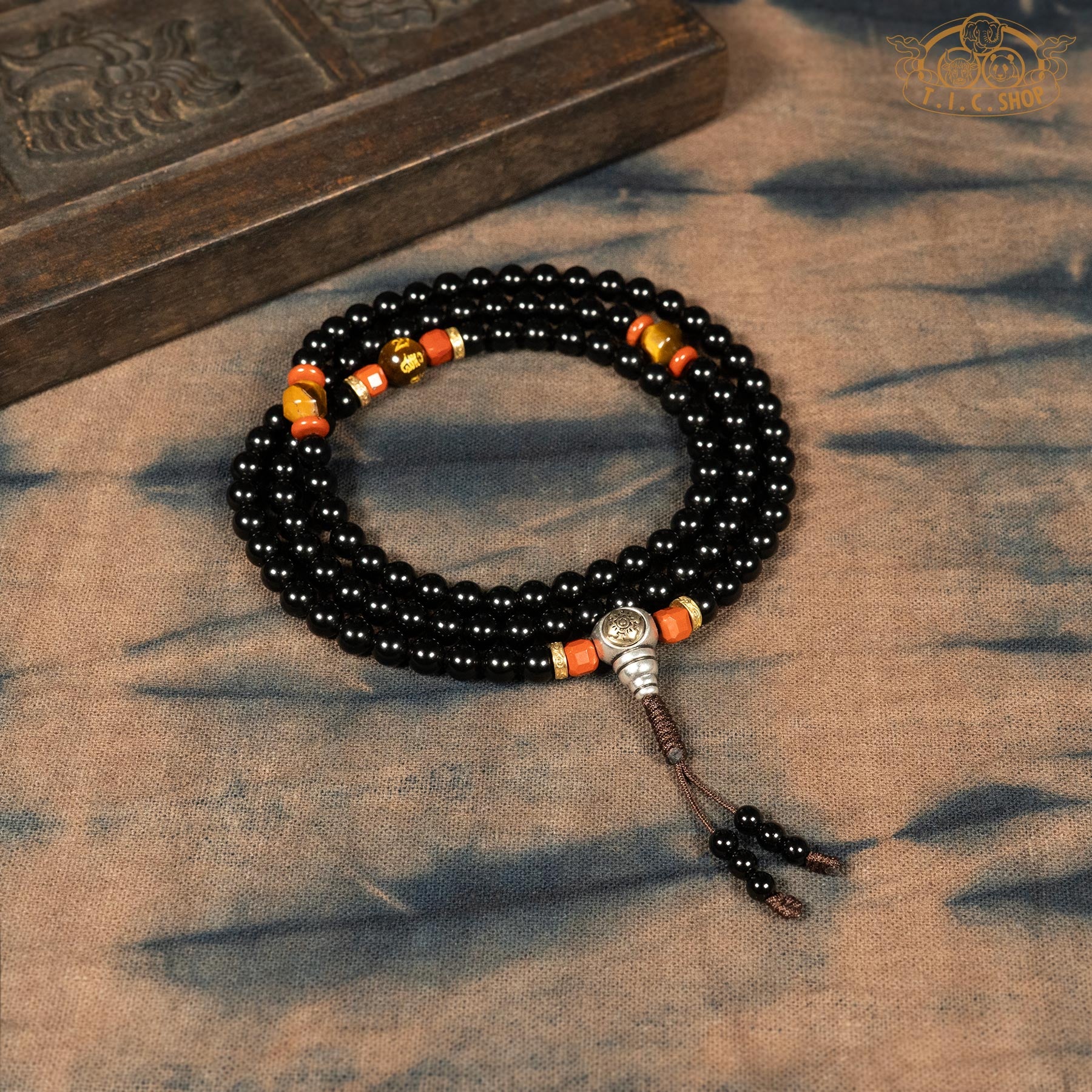 Obsidian 6mm 108-Bead Traditional Prayer Mala