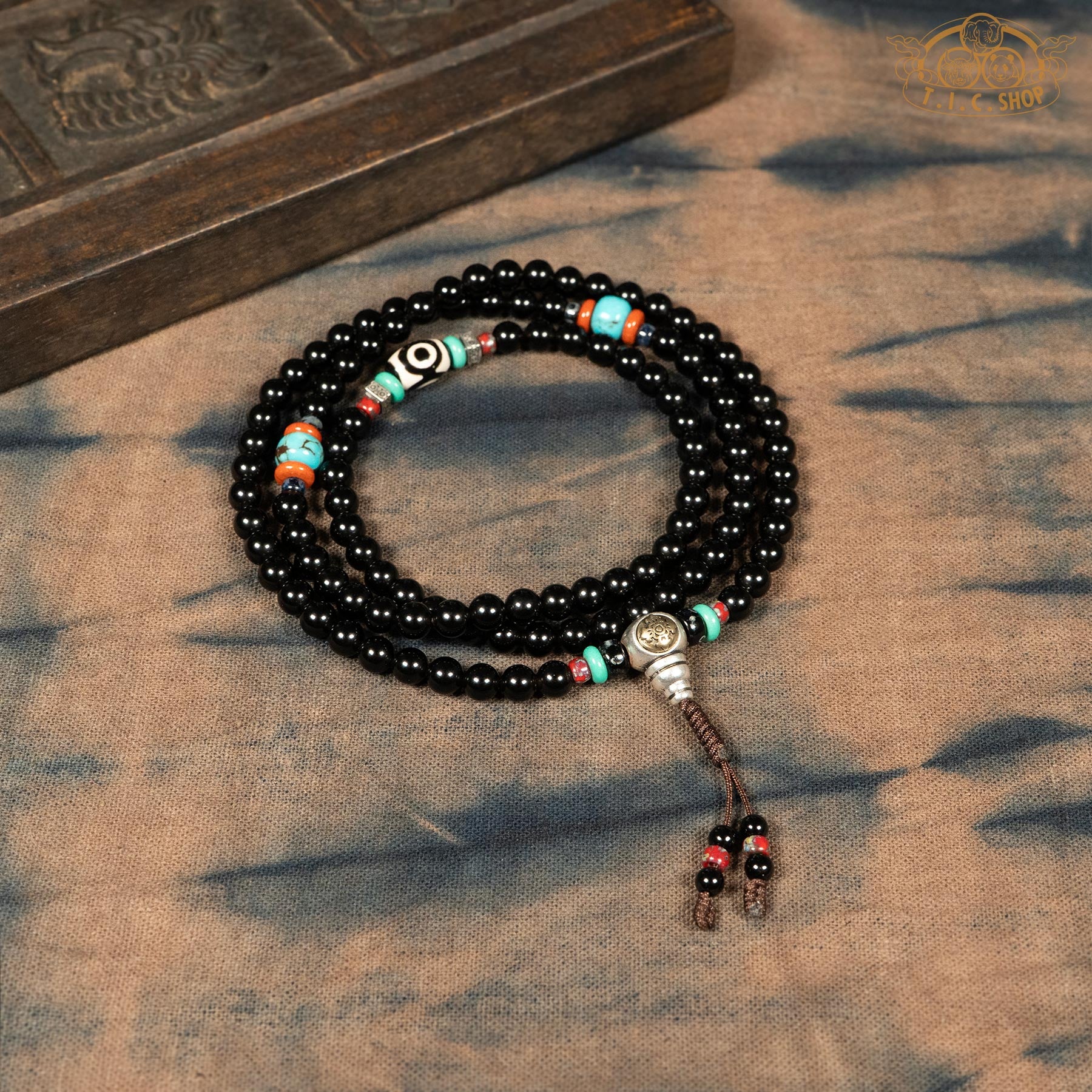 Obsidian 6mm 108-Bead Traditional Prayer Mala