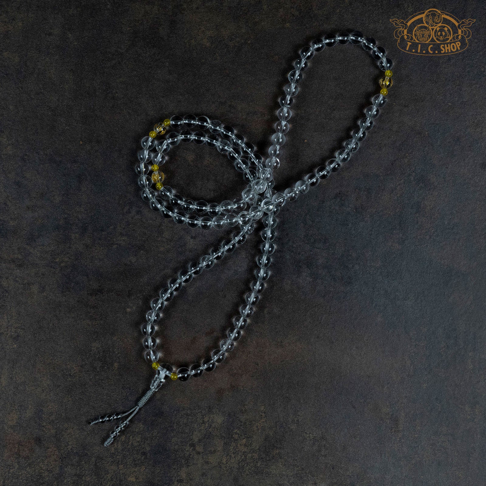 Clear Quartz 8mm 108-Bead Traditional Prayer Mala