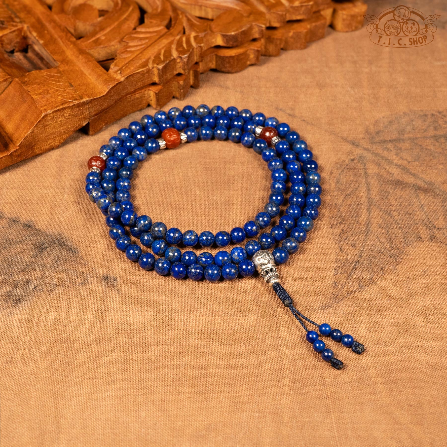 Lapis Lazuli 7mm 108-Bead Traditional Prayer Mala