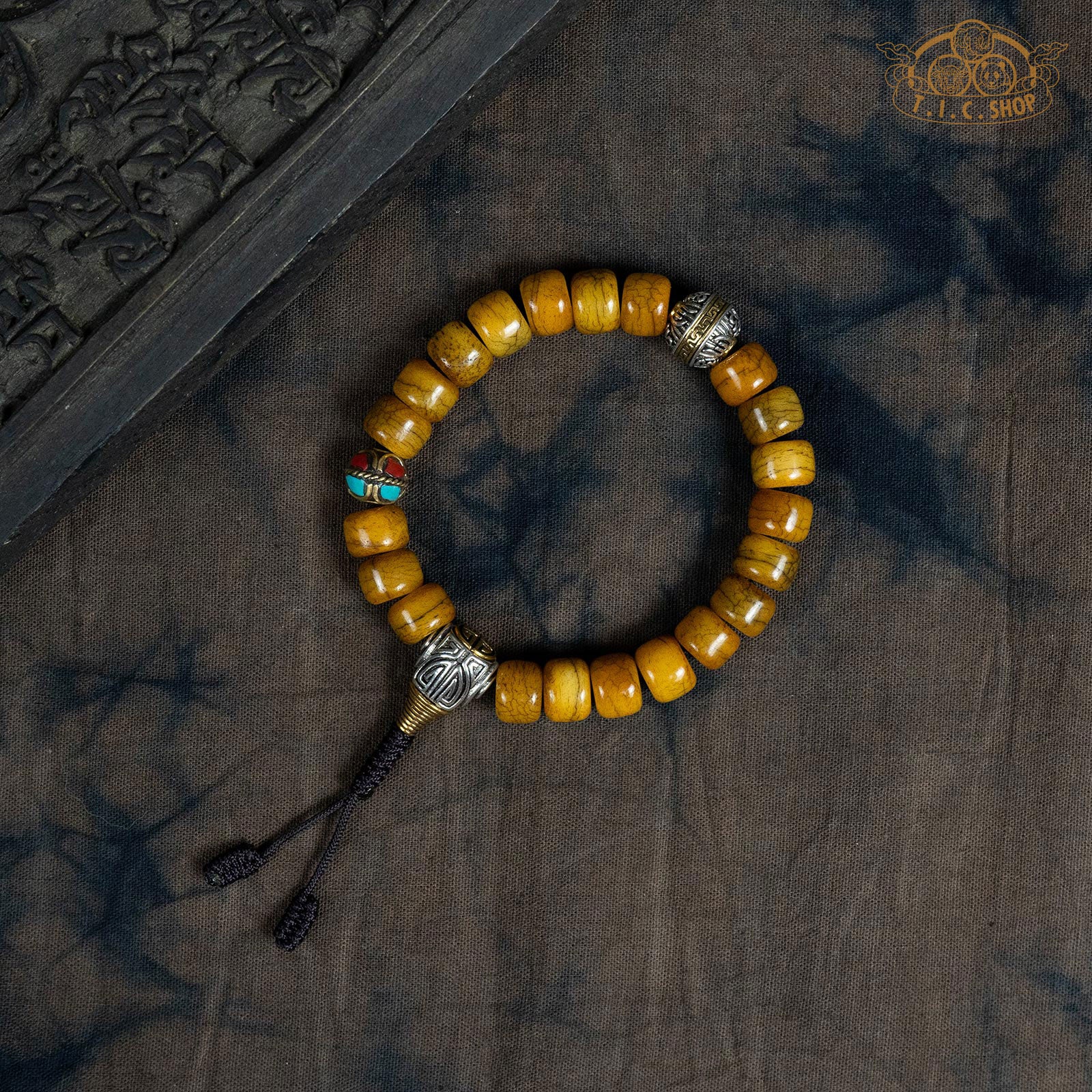 Yak Bone 10mm Beads Wrist Mala