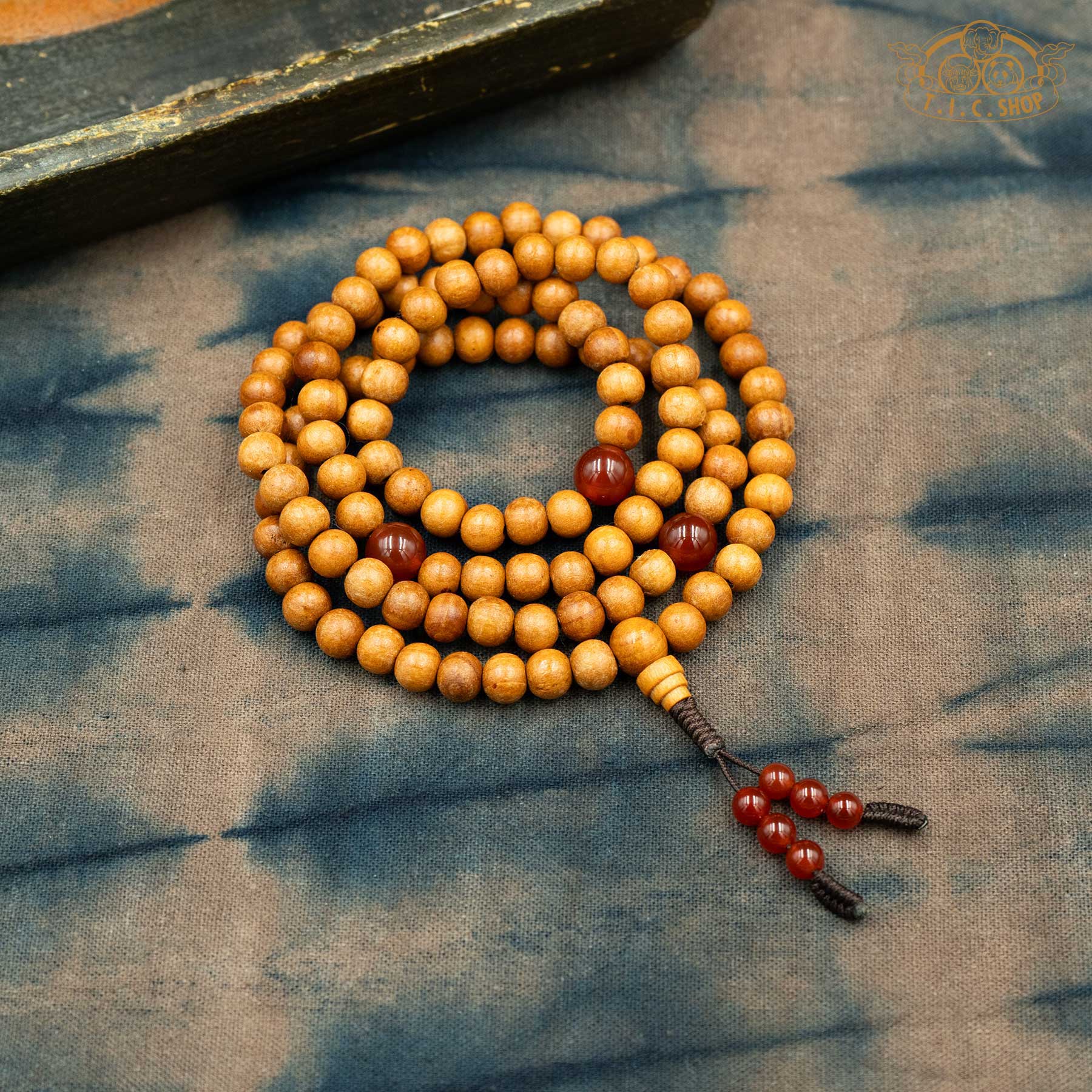 Sandalwood 8mm 108-Bead Traditional Prayer Mala