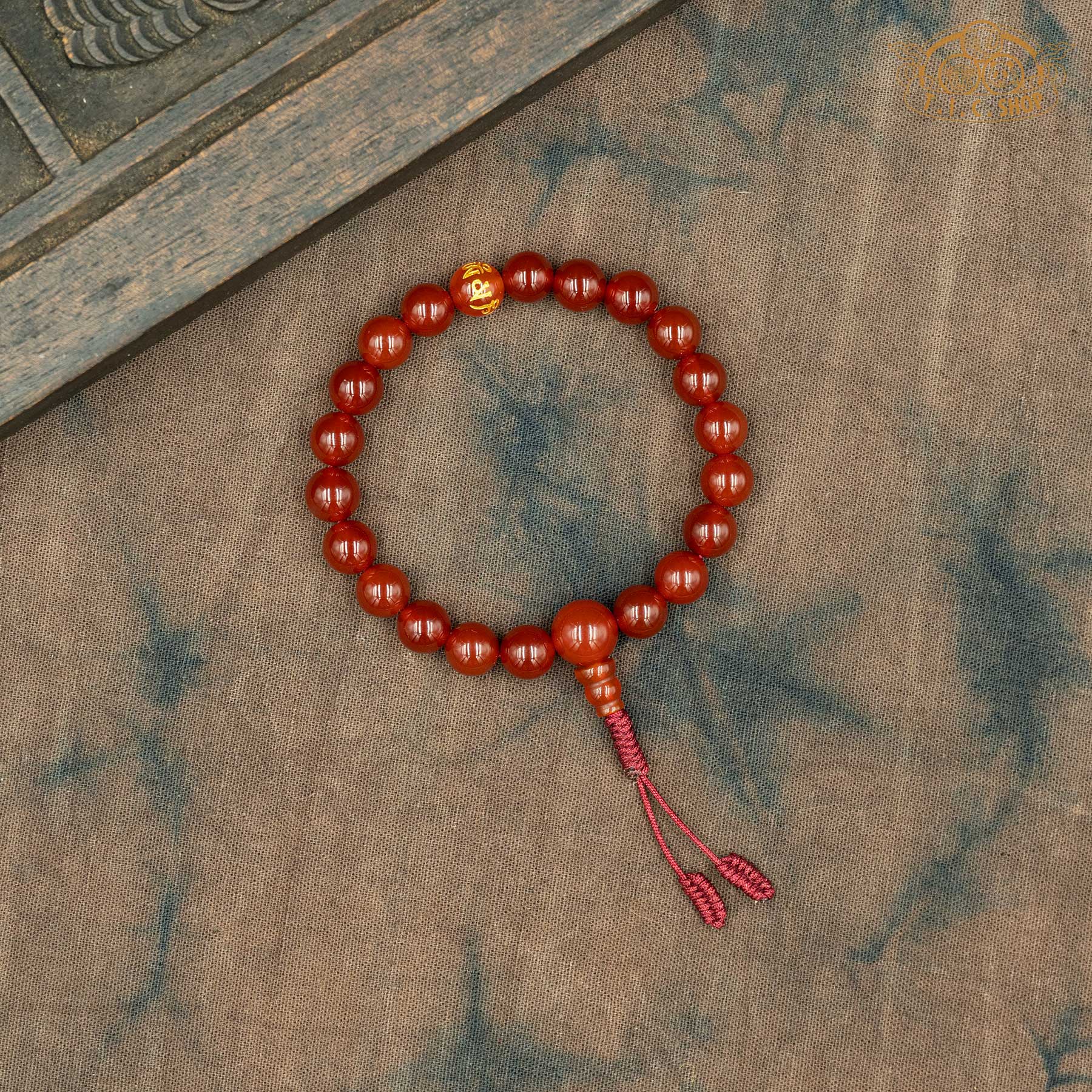 Red Agate 8mm Beads Wrist Mala