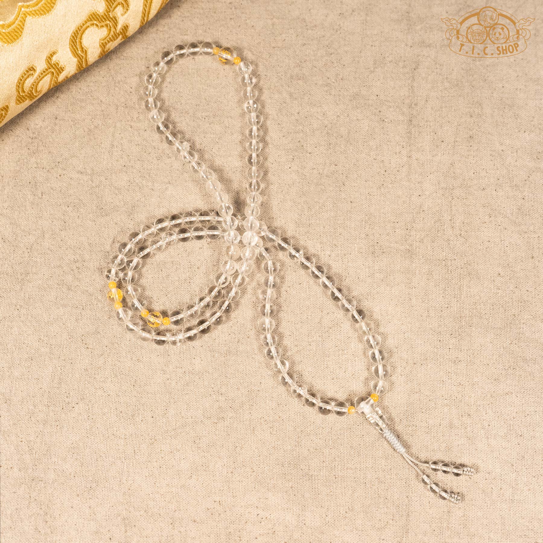 Clear Quartz 6mm 108-Bead Traditional Prayer Mala