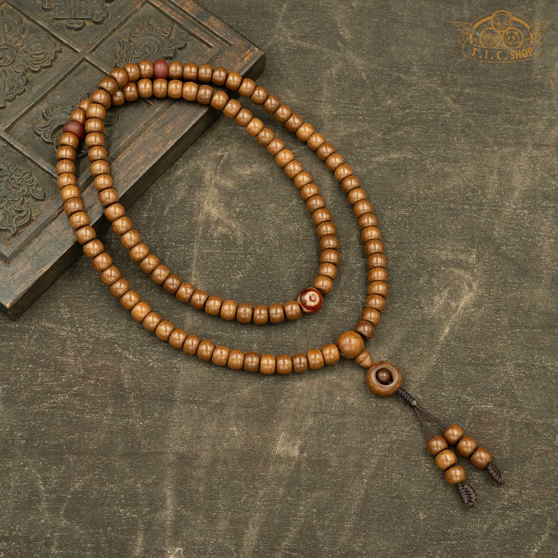 Mount WuTai Wooden 8x10mm 108 Beads Traditional Prayer Mala