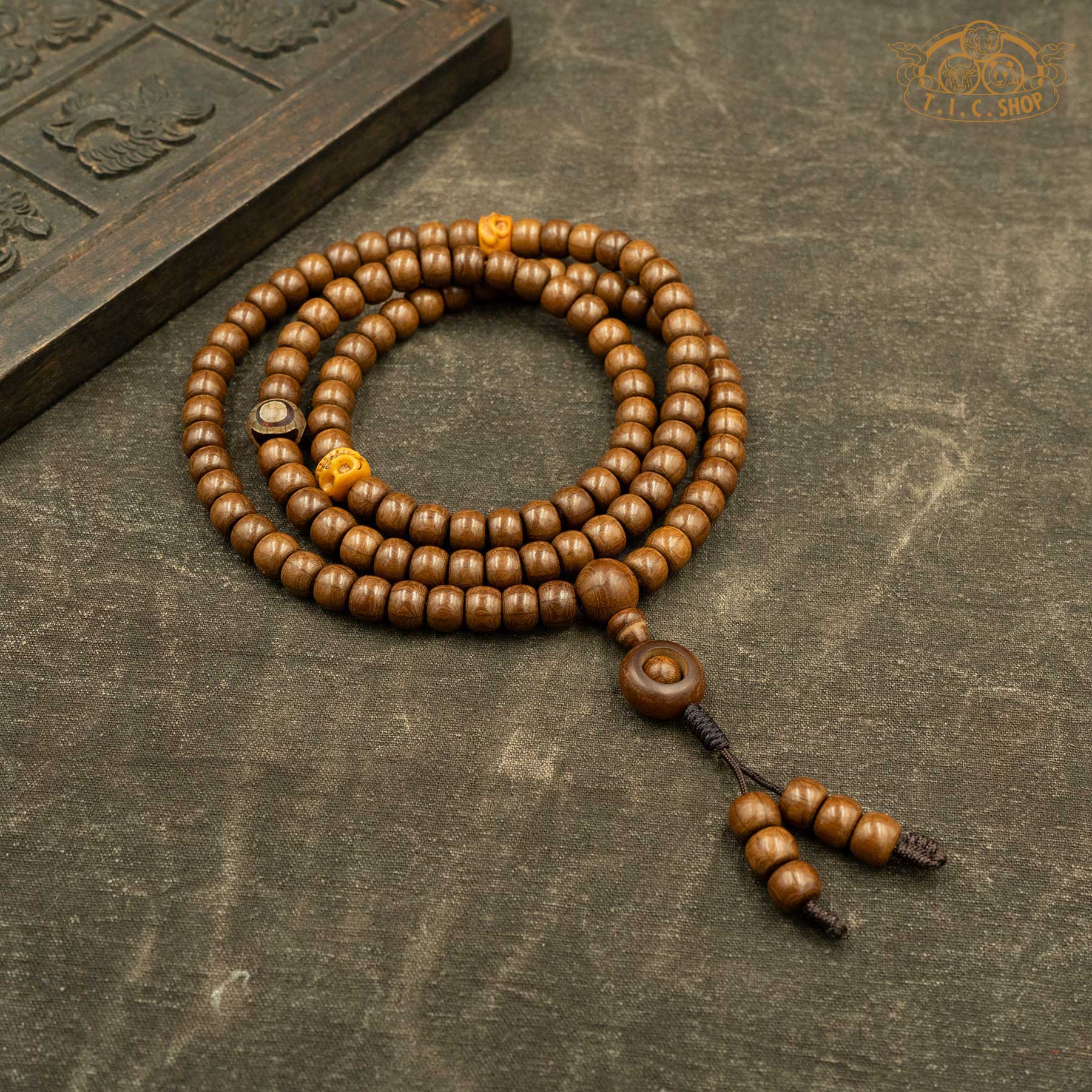 Mount WuTai Wooden 8x10mm 108 Beads Traditional Prayer Mala