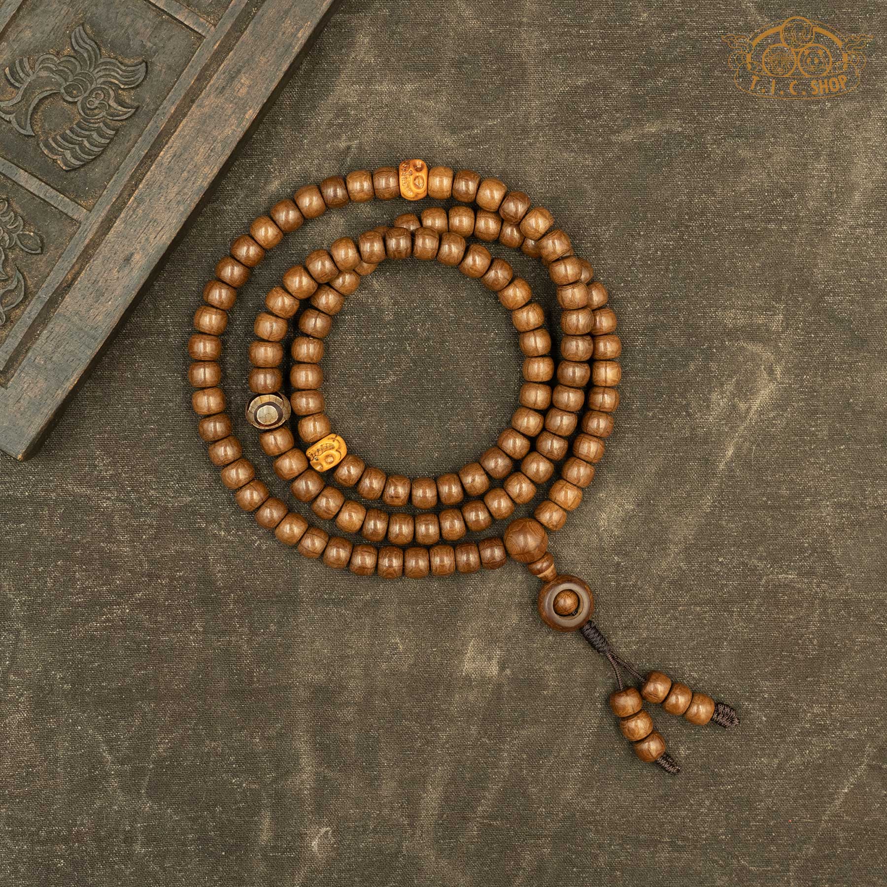 Mount WuTai Wooden 8x10mm 108 Beads Traditional Prayer Mala