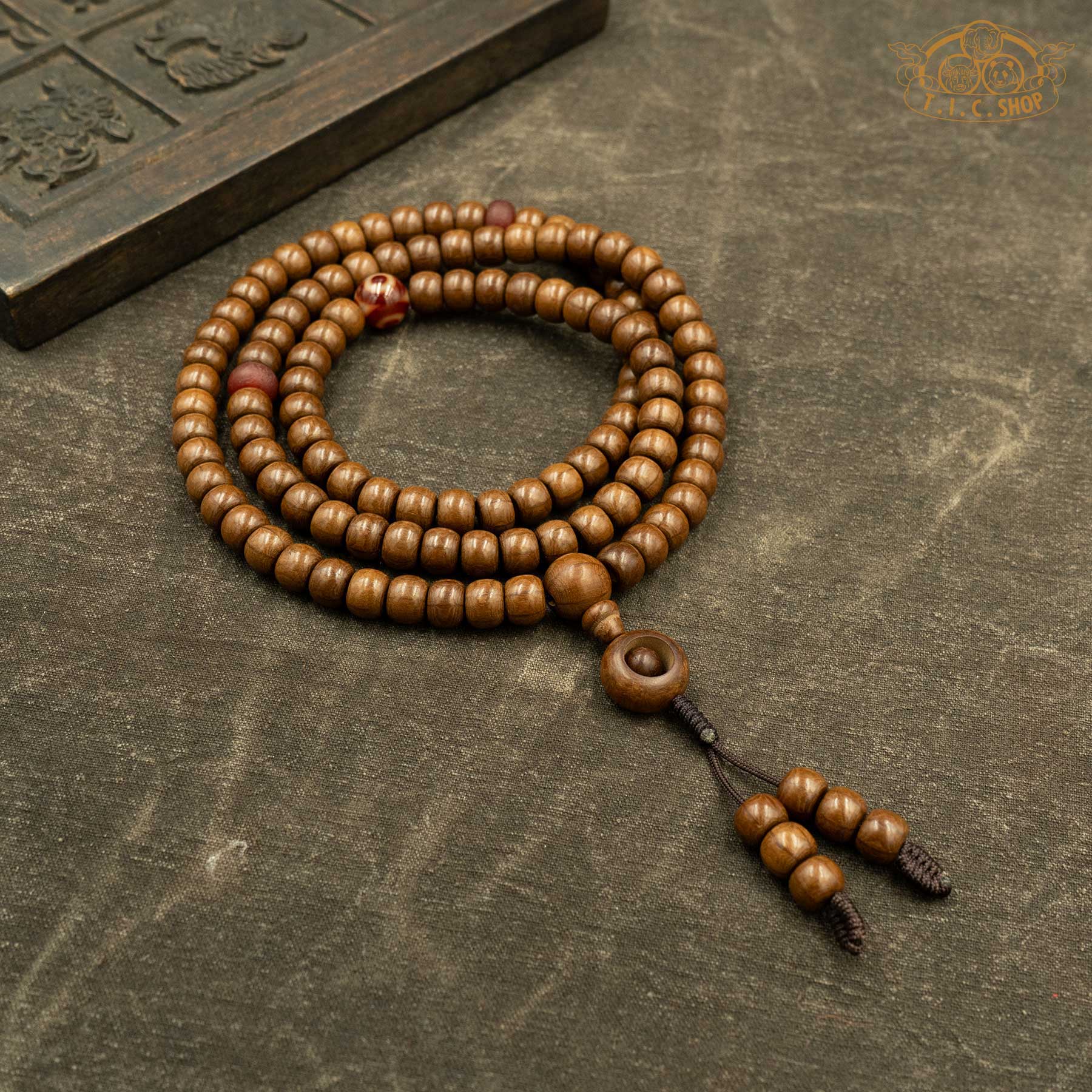 Mount WuTai Wooden 8x10mm 108 Beads Traditional Prayer Mala