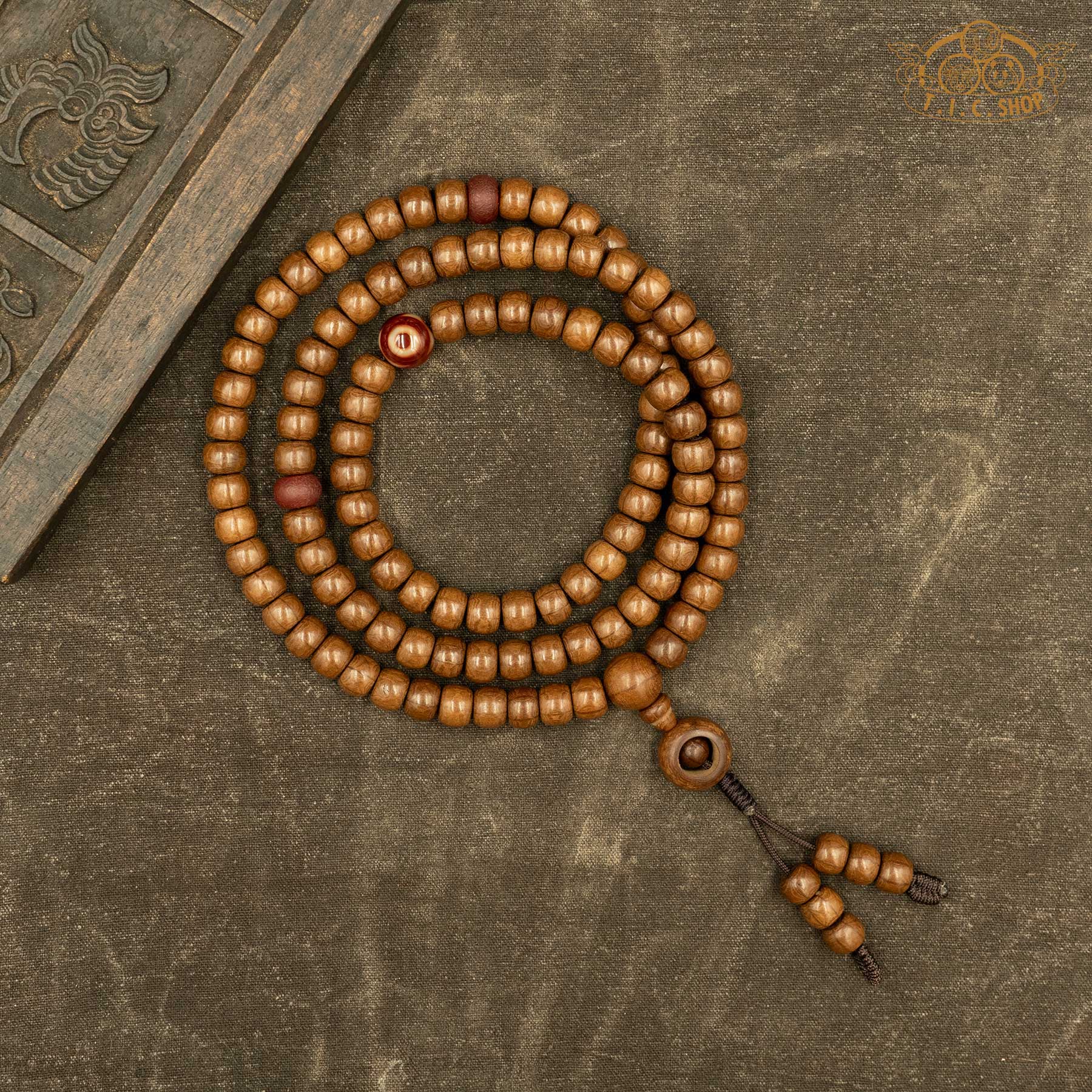 Mount WuTai Wooden 8x10mm 108 Beads Traditional Prayer Mala