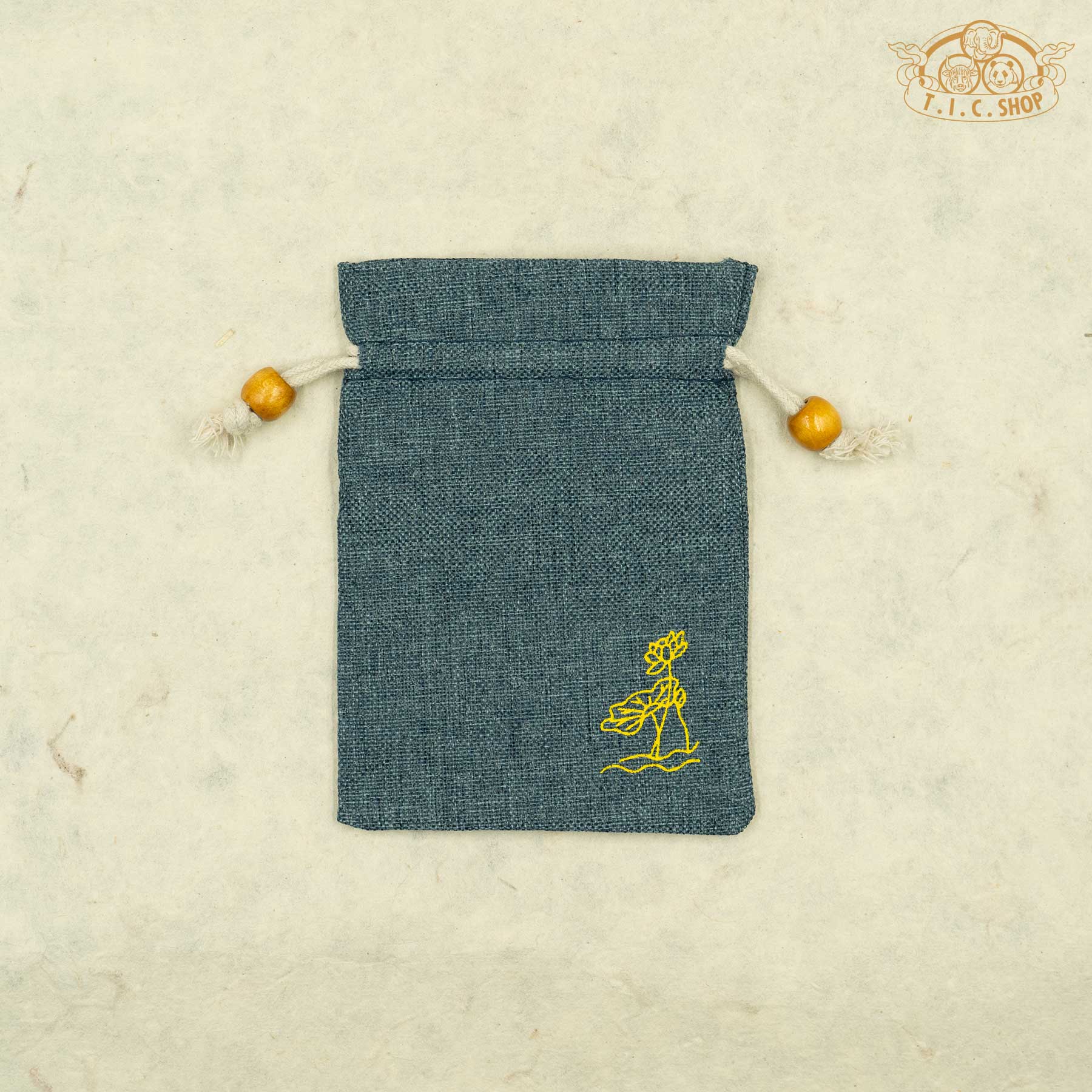 Lotus Linen Mala Bag 10x14cm