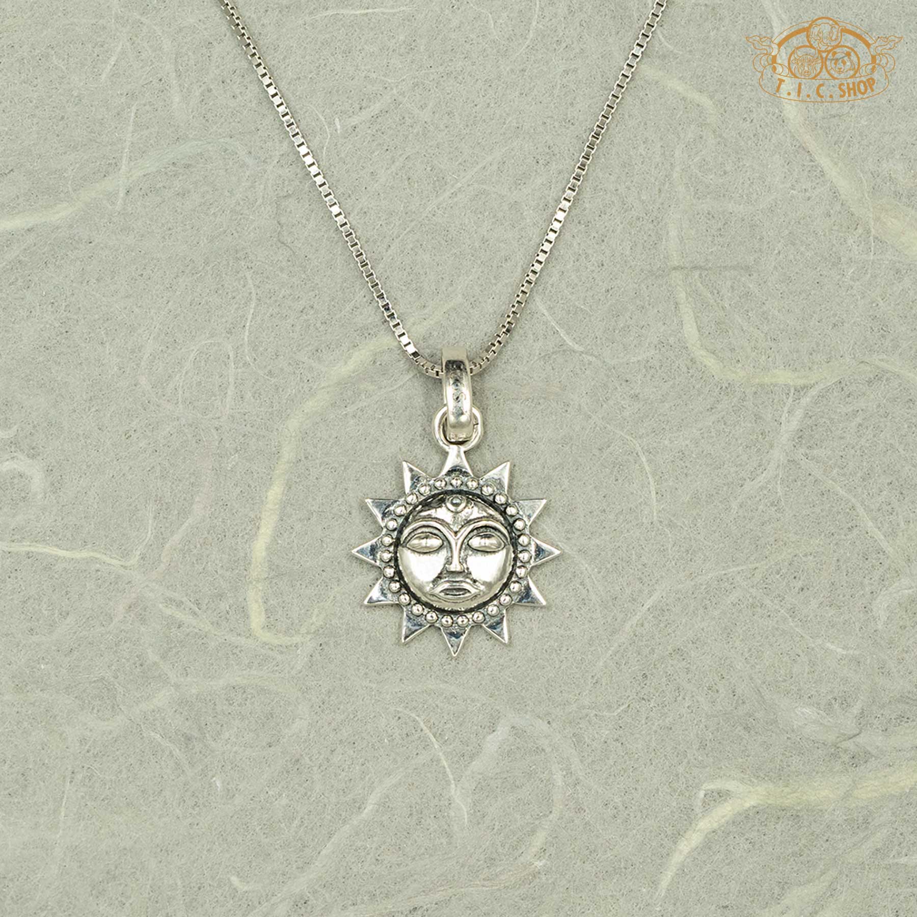 Sun God 925 Silver Pendant Necklace