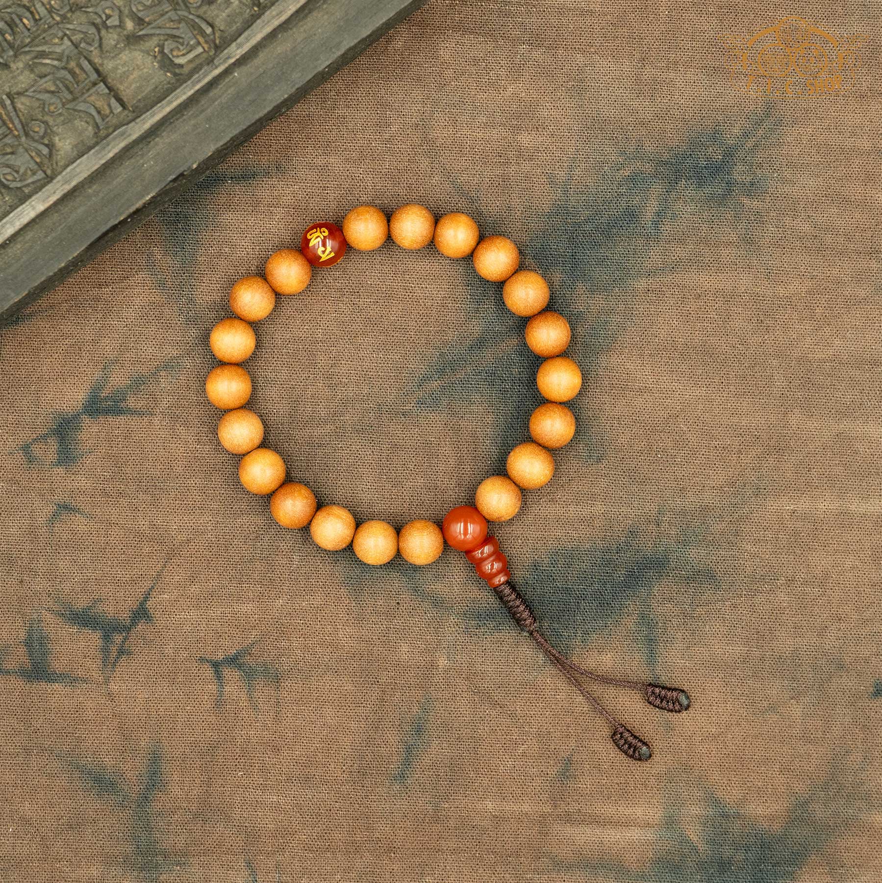 Sandalwood 8mm Beads Wrist Mala Bracelet