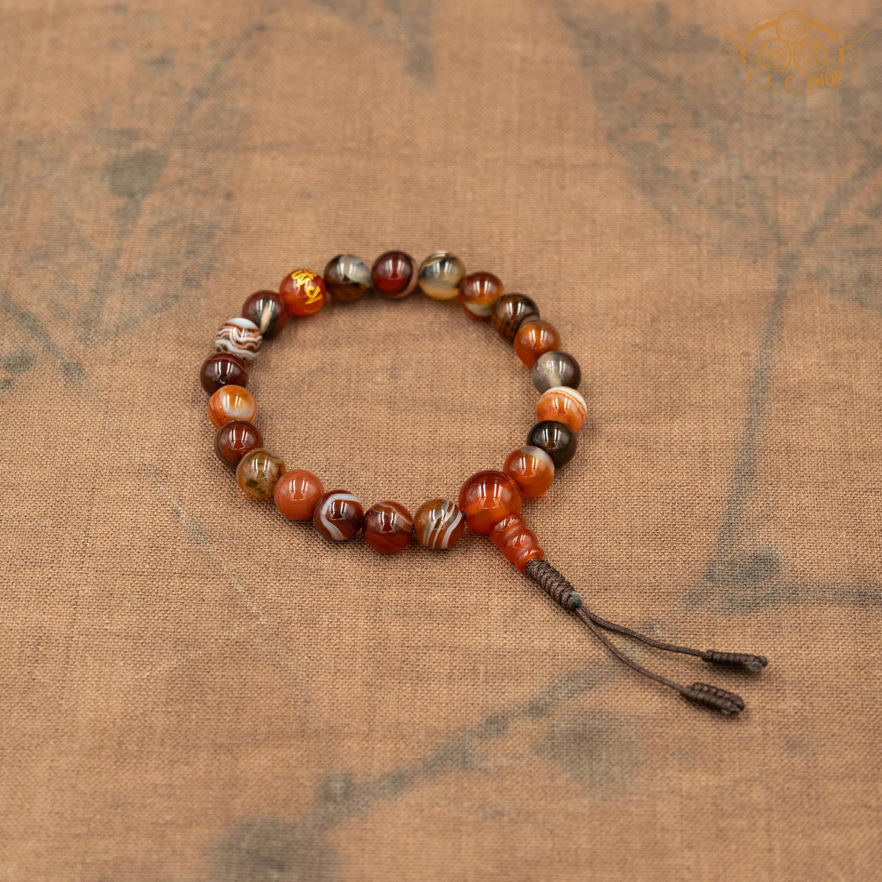Banded Agate 8mm Beads Wrist Mala