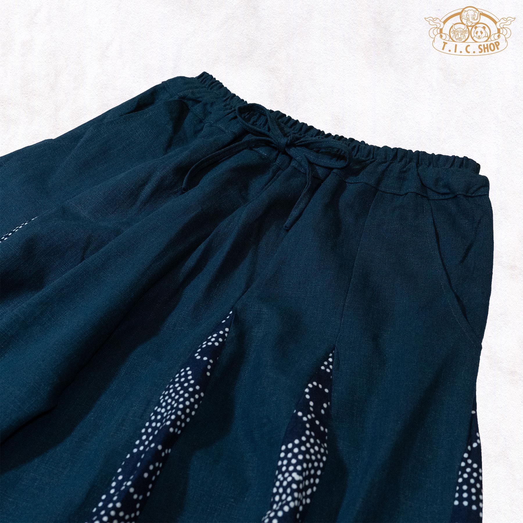 Casual Cotton-Linen Patchwork Balloon Trousers