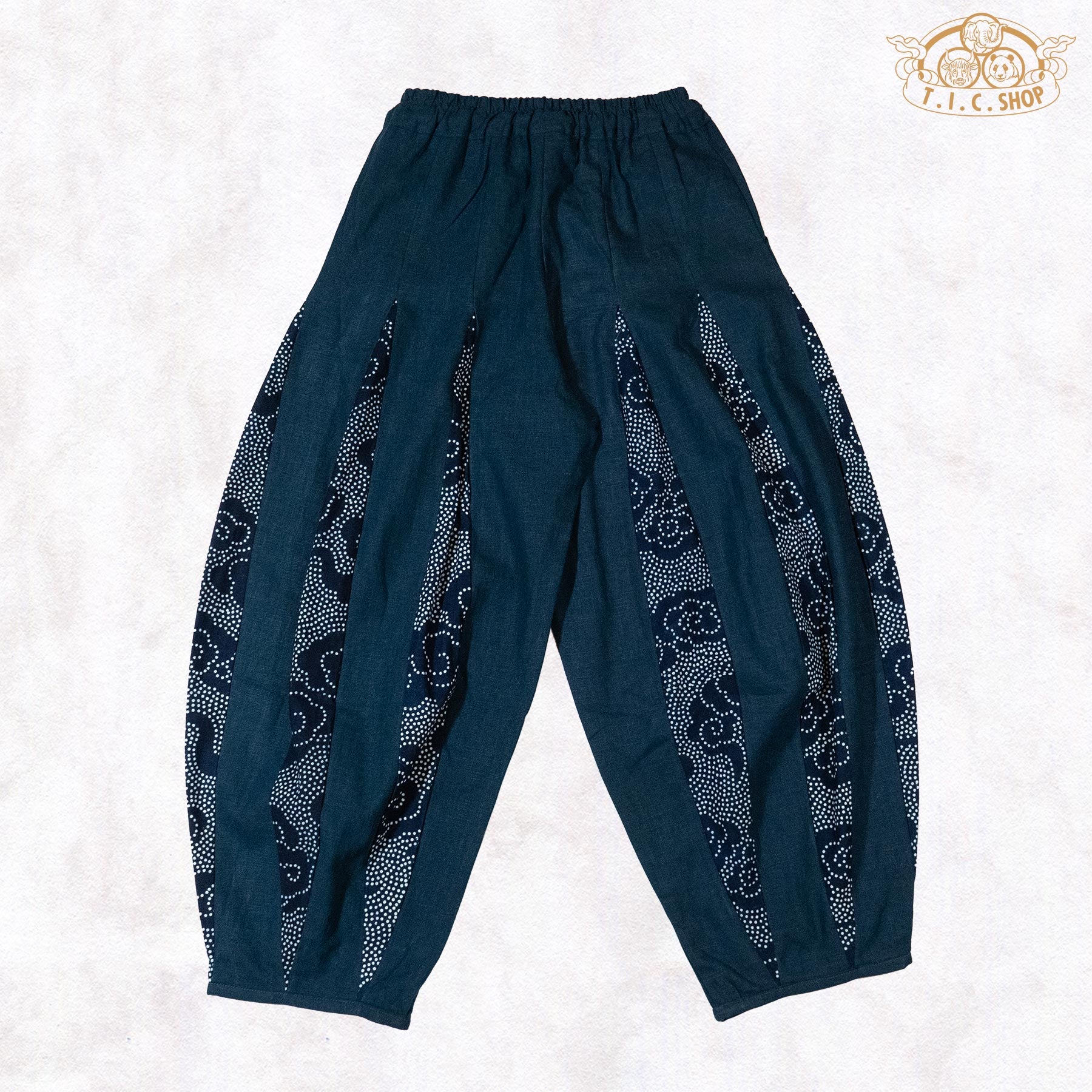 Casual Cotton-Linen Patchwork Balloon Trousers