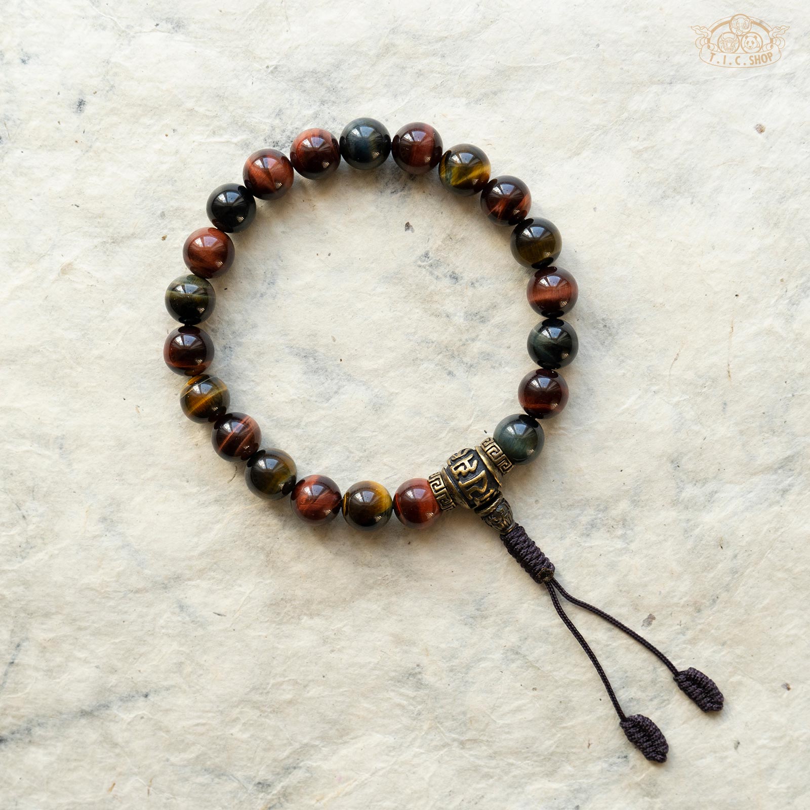Natural Red Yellow Blue Tiger Eye 10mm Beads Wrist Mala