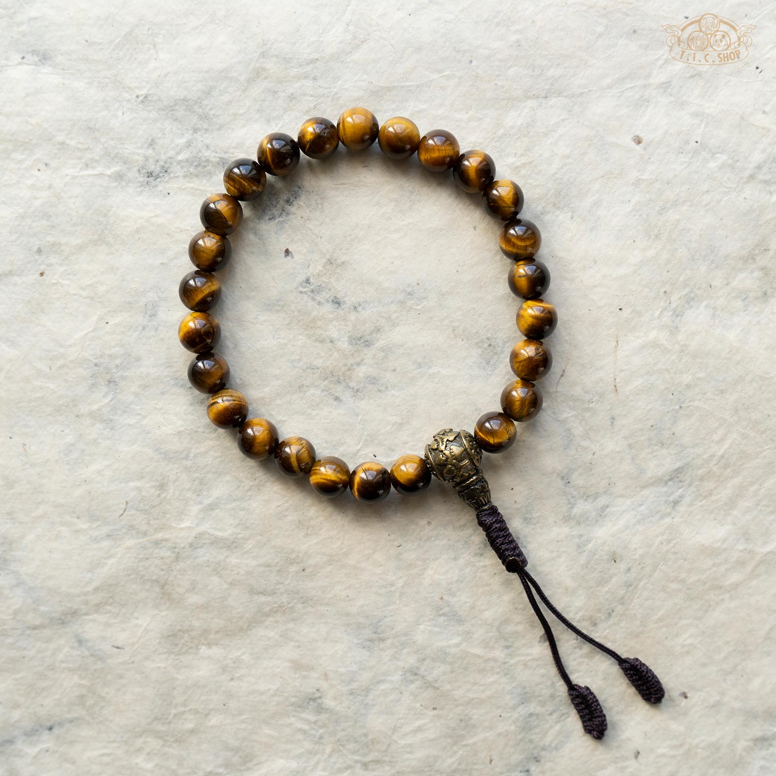 'Sunlight in the Highland' Tiger Eye 8mm Beads Wrist Mala