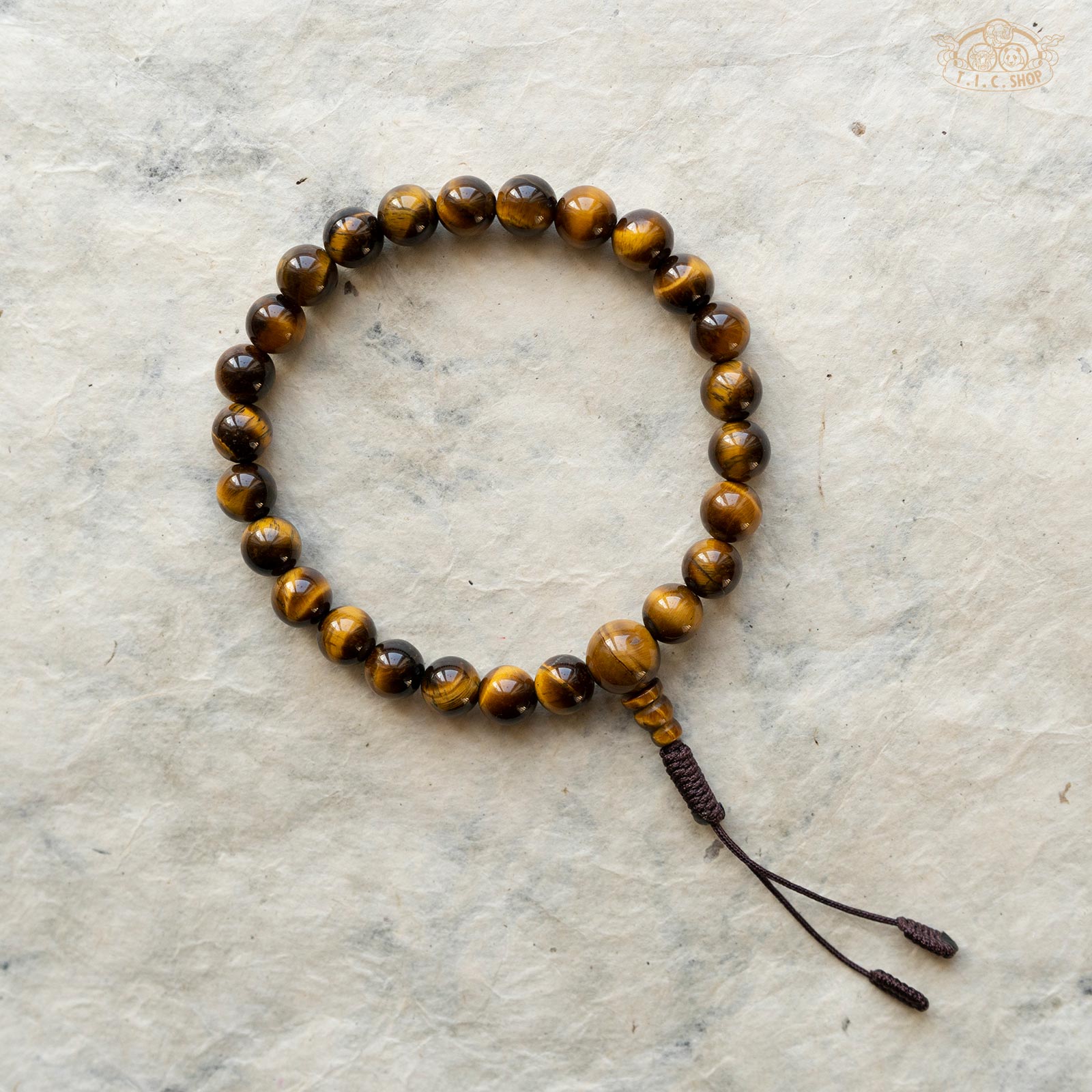 'Sunlight in the Highland' Tiger Eye 8mm Beads Wrist Mala