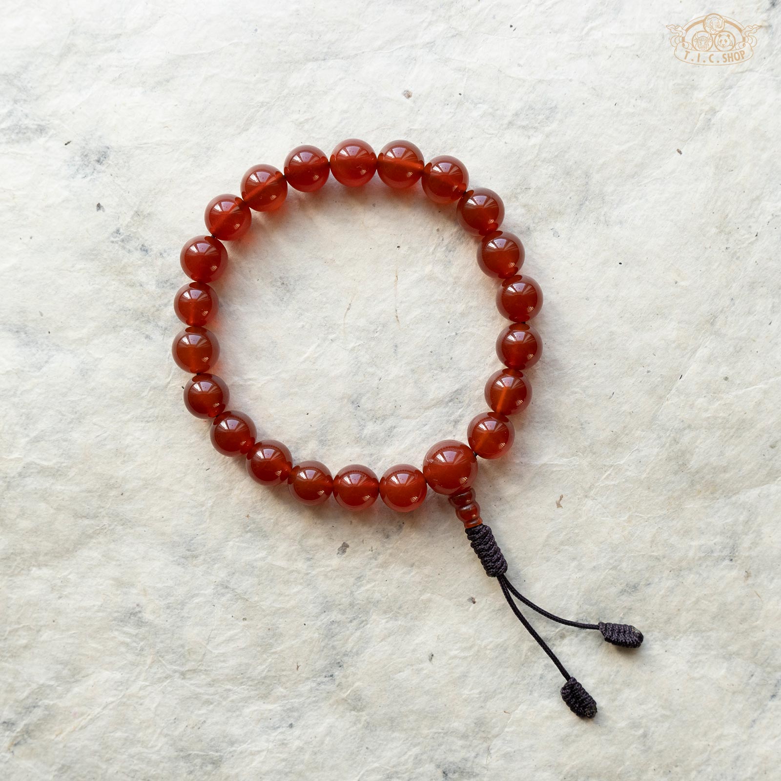 'Sunny Way' Red Agate 10mm Beads Wrist Mala