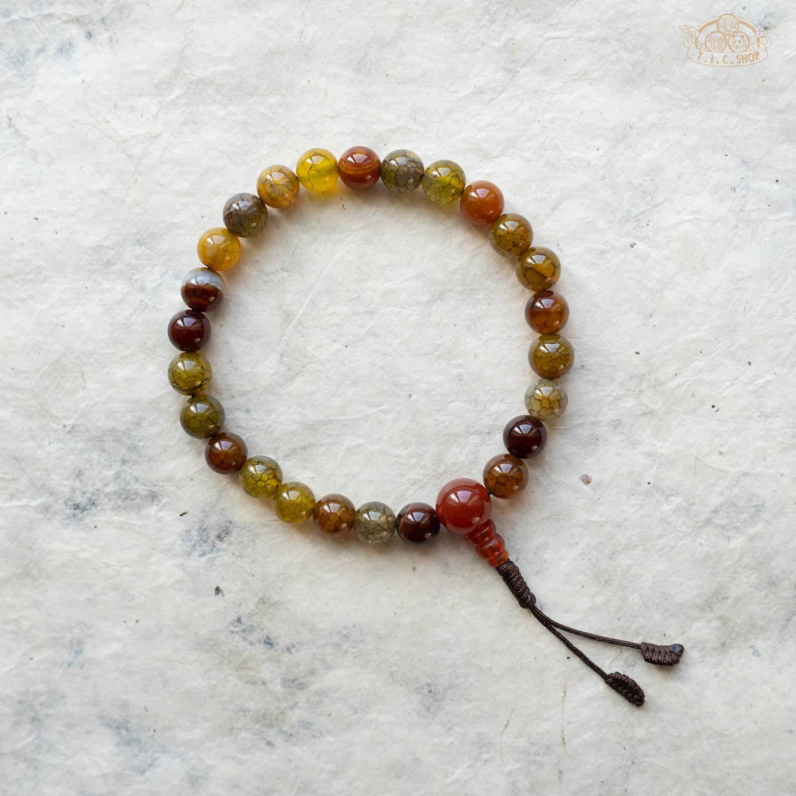 Dragon Vein Agate 8mm Beads Wrist Mala