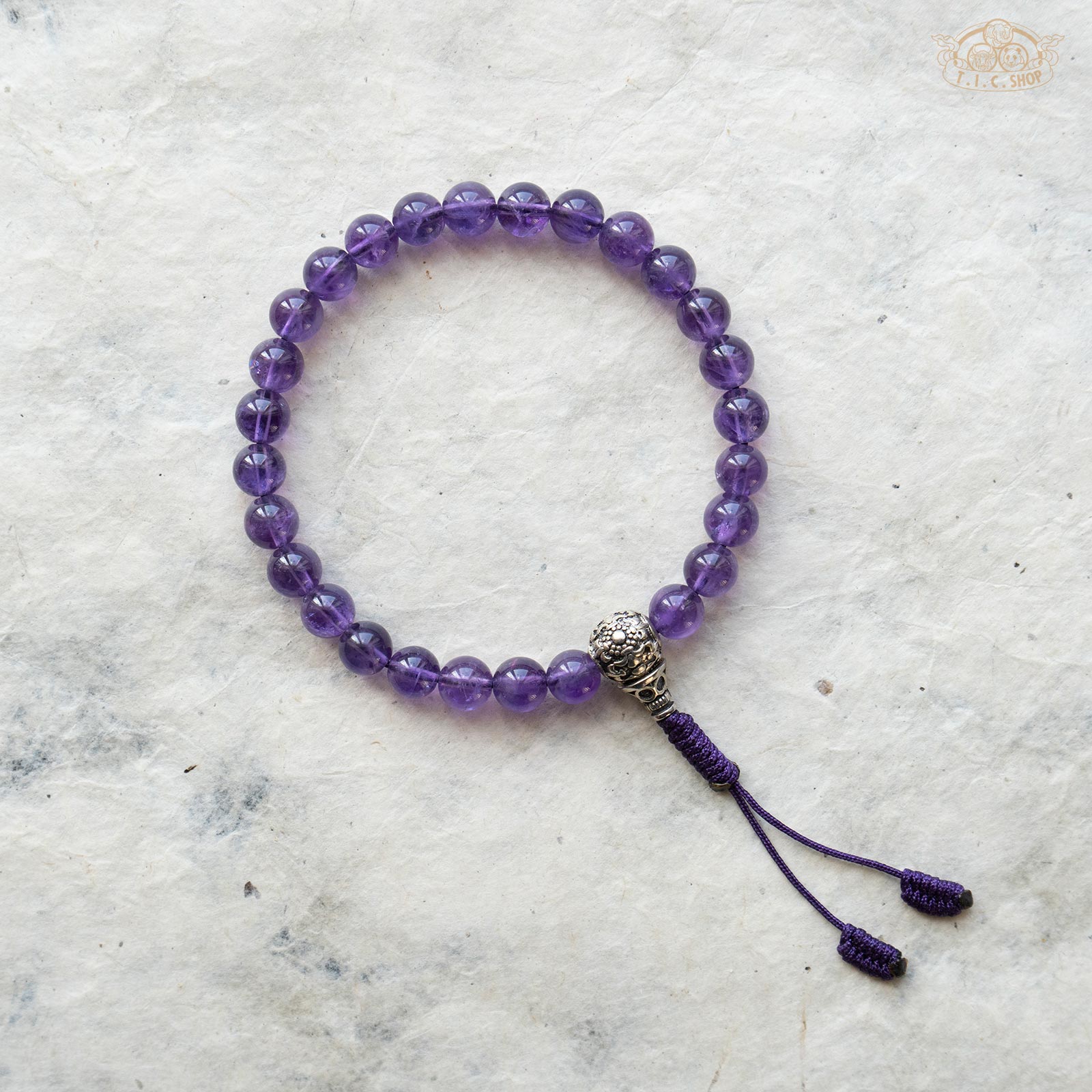 Amethyst 6mm Beads Wrist Mala