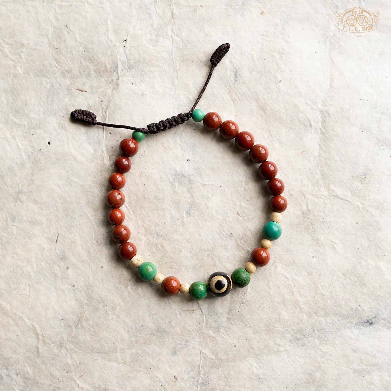 Tibetan Style Beads Bracelet with Agate Dzi Bead