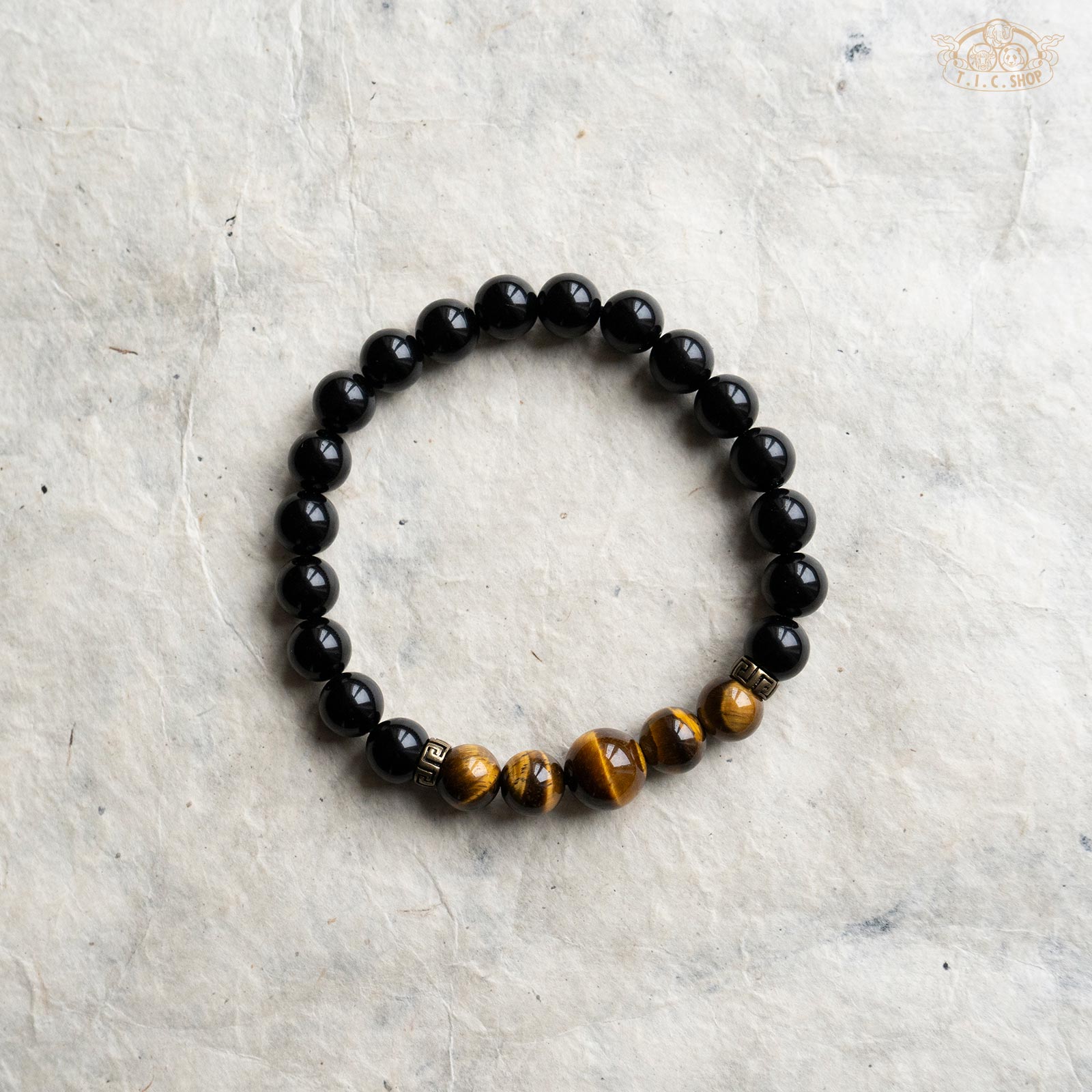 'A Touch of Sunlight' Tiger Eye Obsidian Beads Bracelet